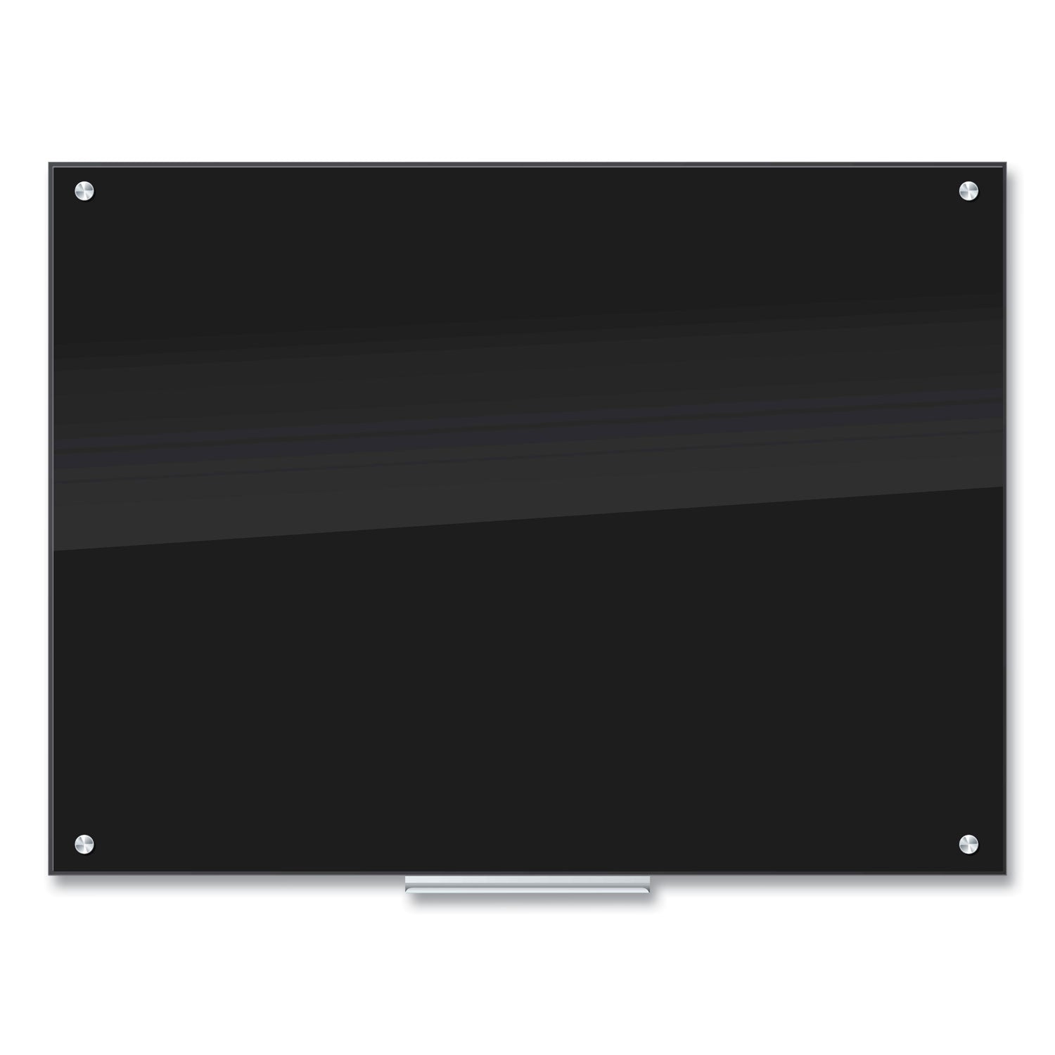 Glass Dry Erase Board, 47 x 35, Black Surface