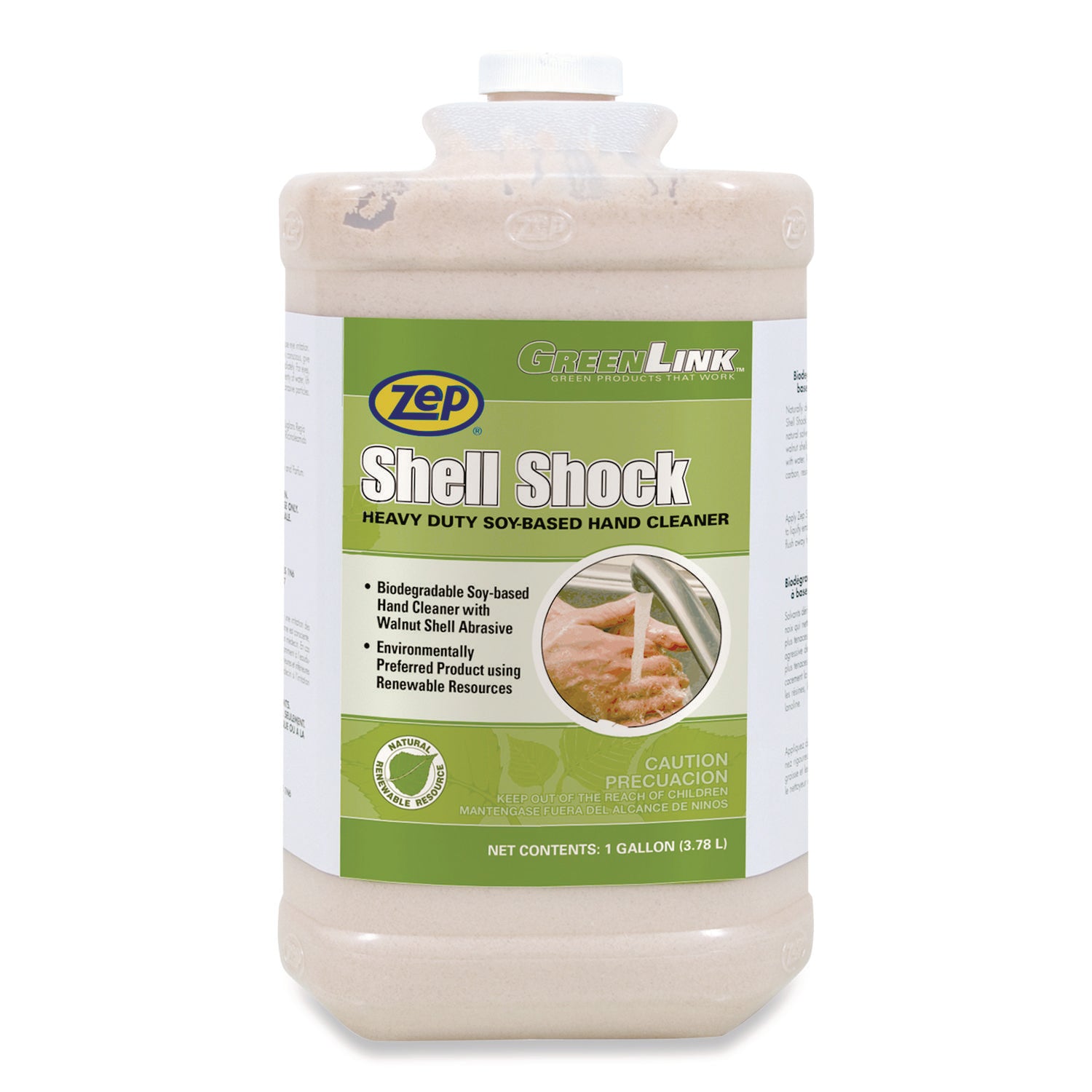 Shell Shock Heavy Duty Soy-Based Hand Cleaner, Cinnamon, 1 gal Bottle, 4/Carton