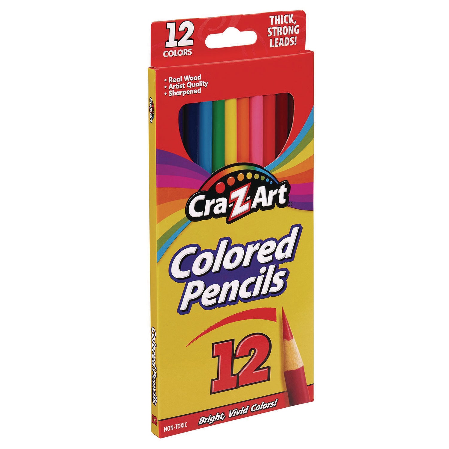 Colored Pencils, 12 Assorted Lead and Barrel Colors, 12/Set