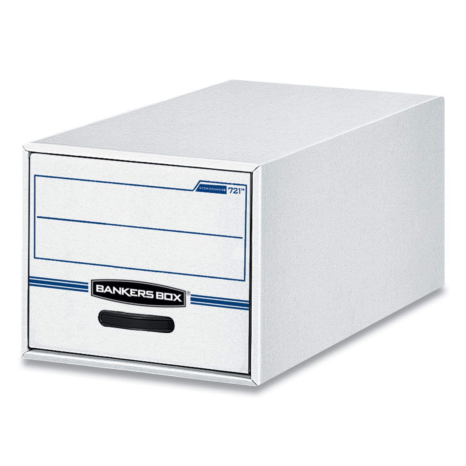 STOR/DRAWER Basic Space-Savings Storage Drawers, Legal Files, 16.75" x 19.5" x 11.5", White/Blue, 6/Carton