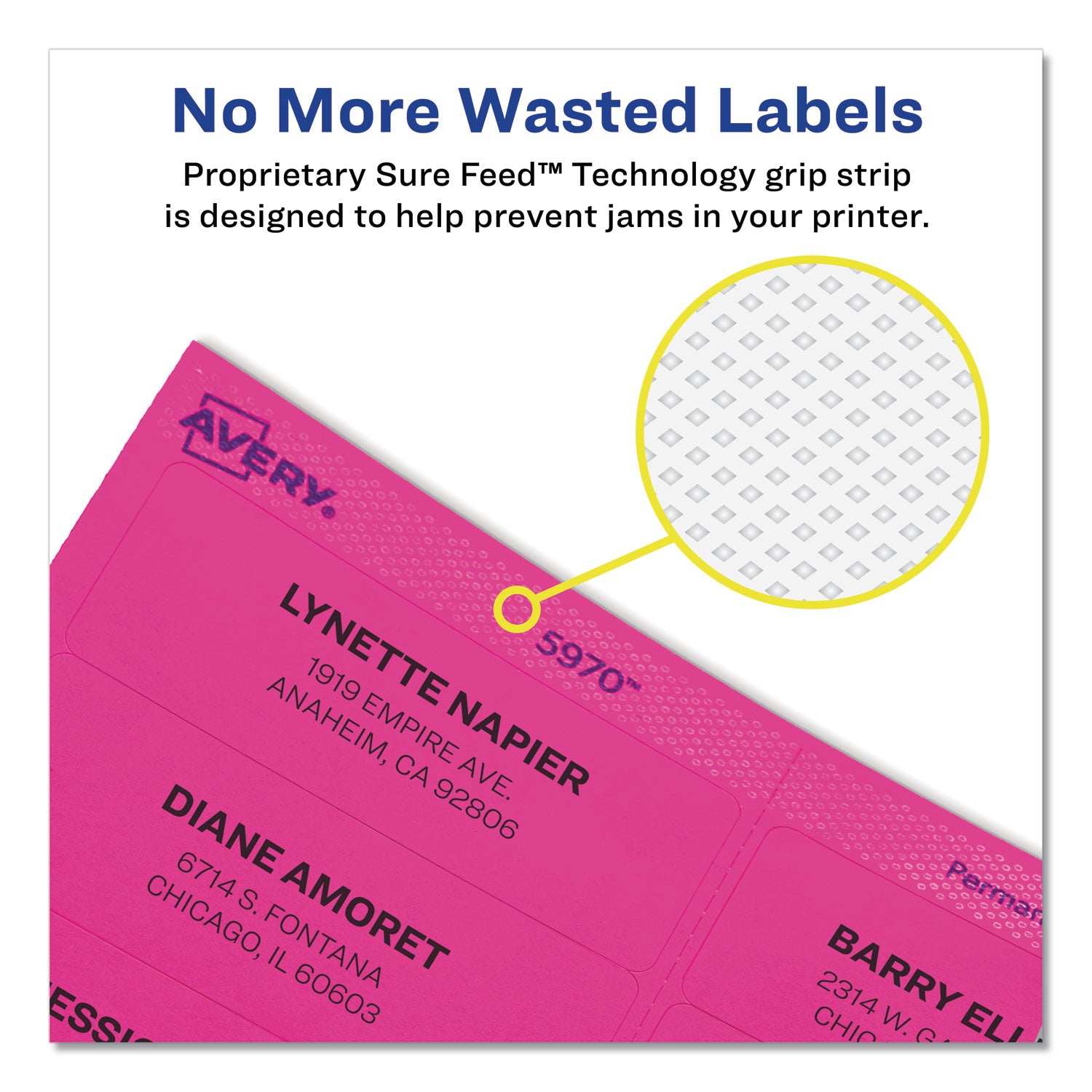 Avery® High-Visibility Permanent Laser ID Labels, 2 x 4, Neon Assorted, 1000/Box