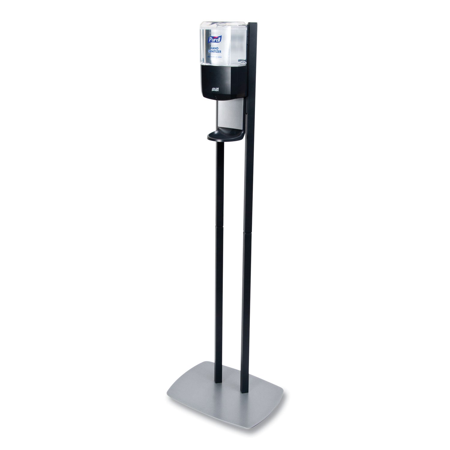 ES6 Hand Sanitizer Floor Stand with Dispenser, 1,200 mL, 13.5 x 5 x 28.5, Graphite/Silver