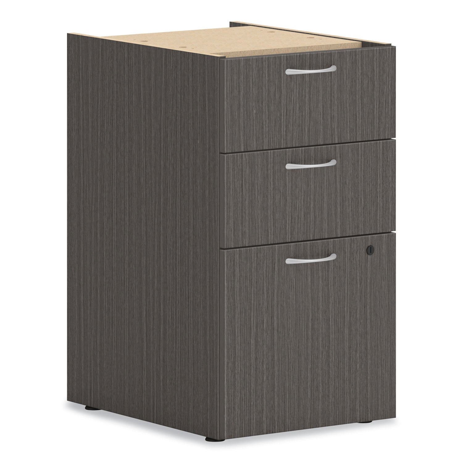 Mod Support Pedestal, Left or Right, 3-Drawers: Box/Box/File, Legal/Letter, Slate Teak, 15" x 20" x 28"