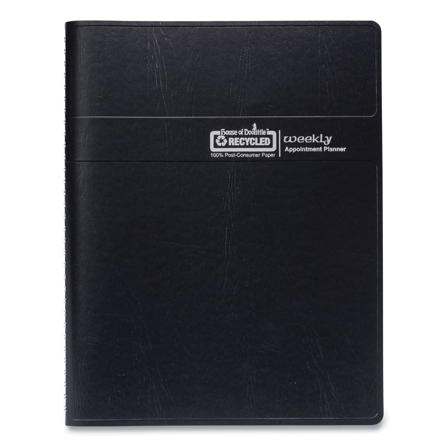 House of Doolittle™ Recycled Weekly Appointment Book Ruled without Appointment Times, 8.75 x 6.88, Black Cover, 12-Month (Jan to Dec): 2025