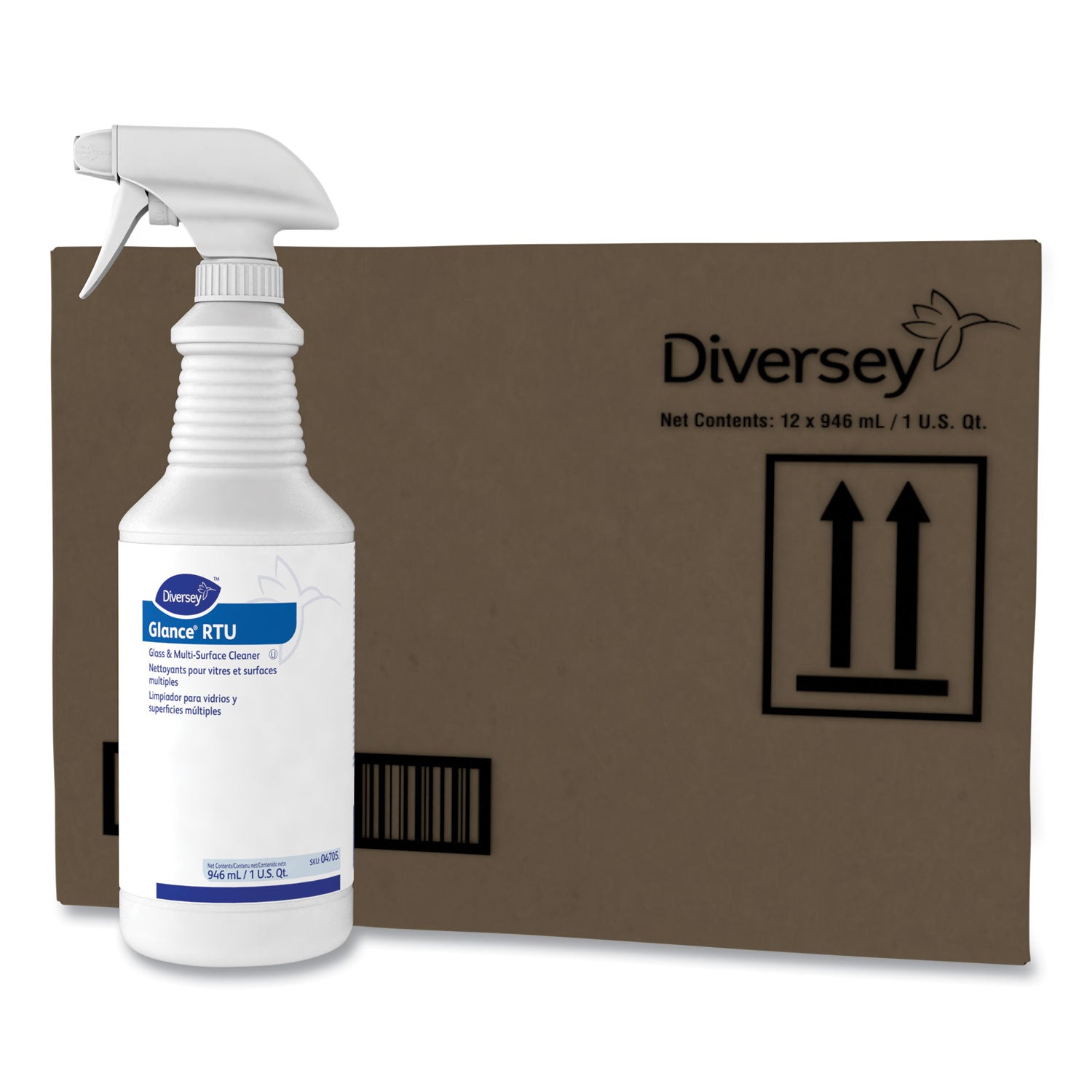 Diversey™ Glance Glass and Multi-Surface Cleaner, Original, 32oz Spray Bottle