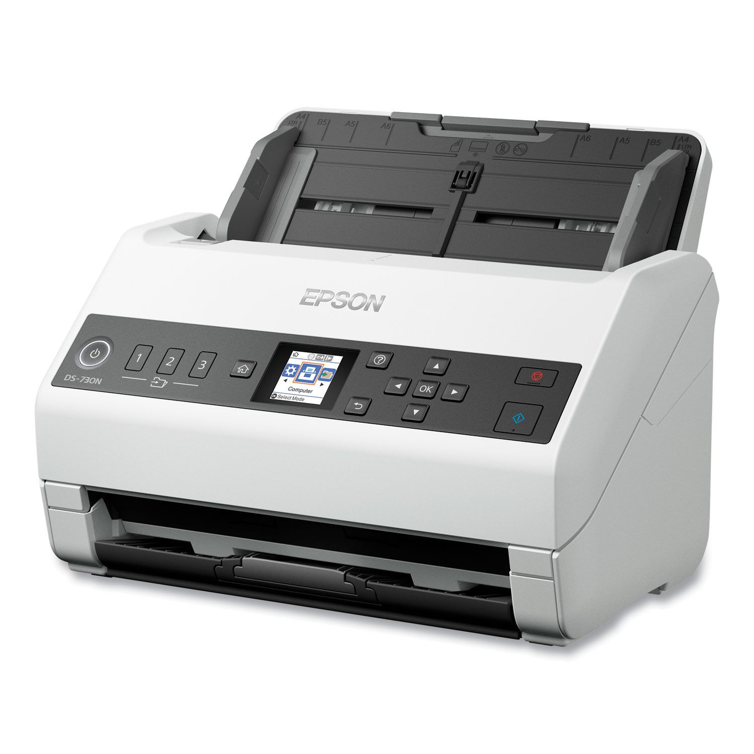 DS-730N Network Color Document Scanner, 600 dpi Optical Resolution, 100-Sheet Duplex Auto Document Feeder