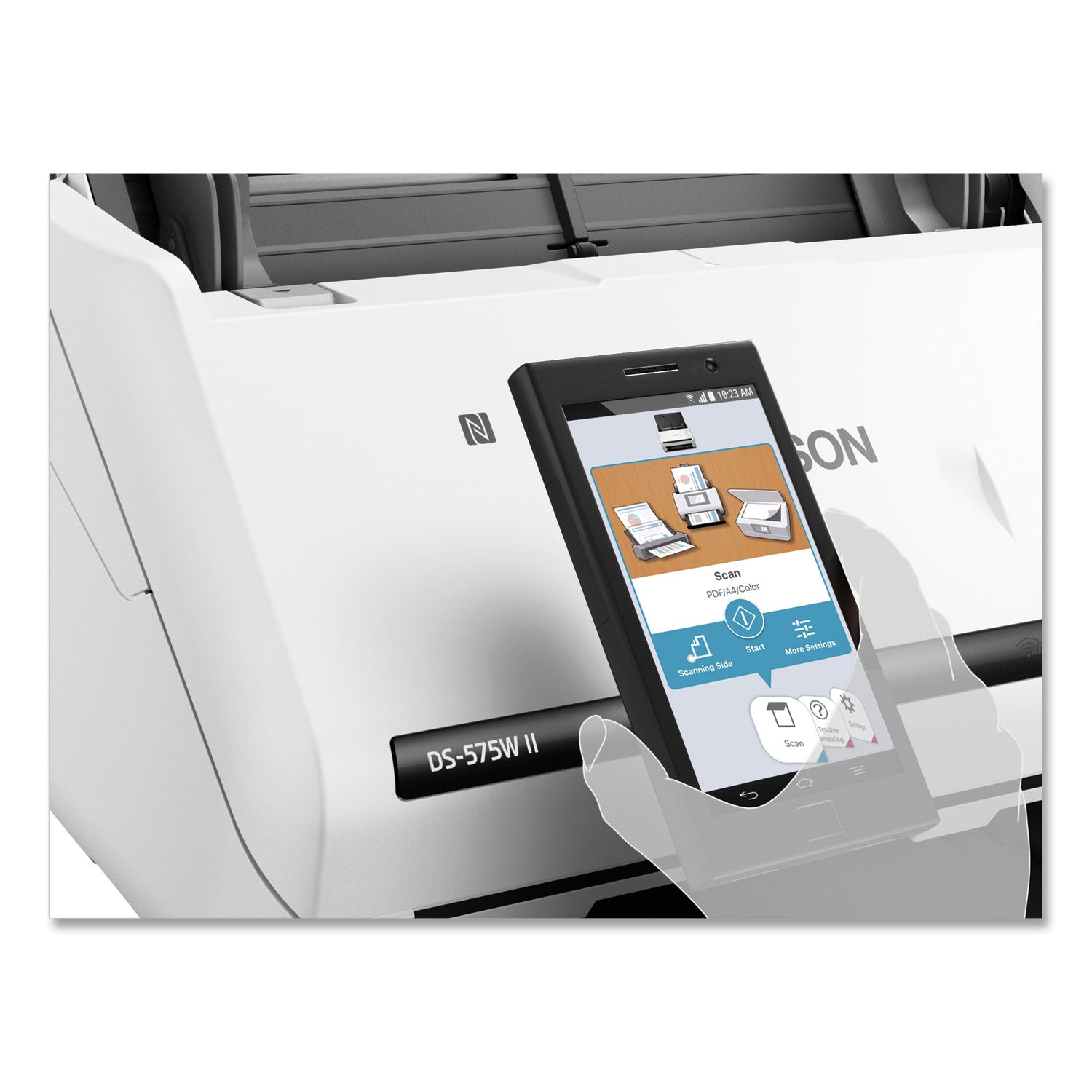 DS-575W II Wireless Color Duplex Document Scanner, 600 dpi Optical Resolution, 50-Sheet Duplex Auto Document Feeder