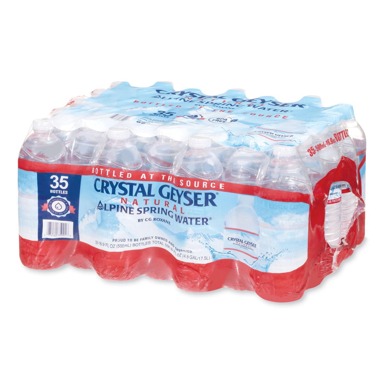 Crystal Geyser® Alpine Spring Water, 16.9 oz Bottle, 35/Carton