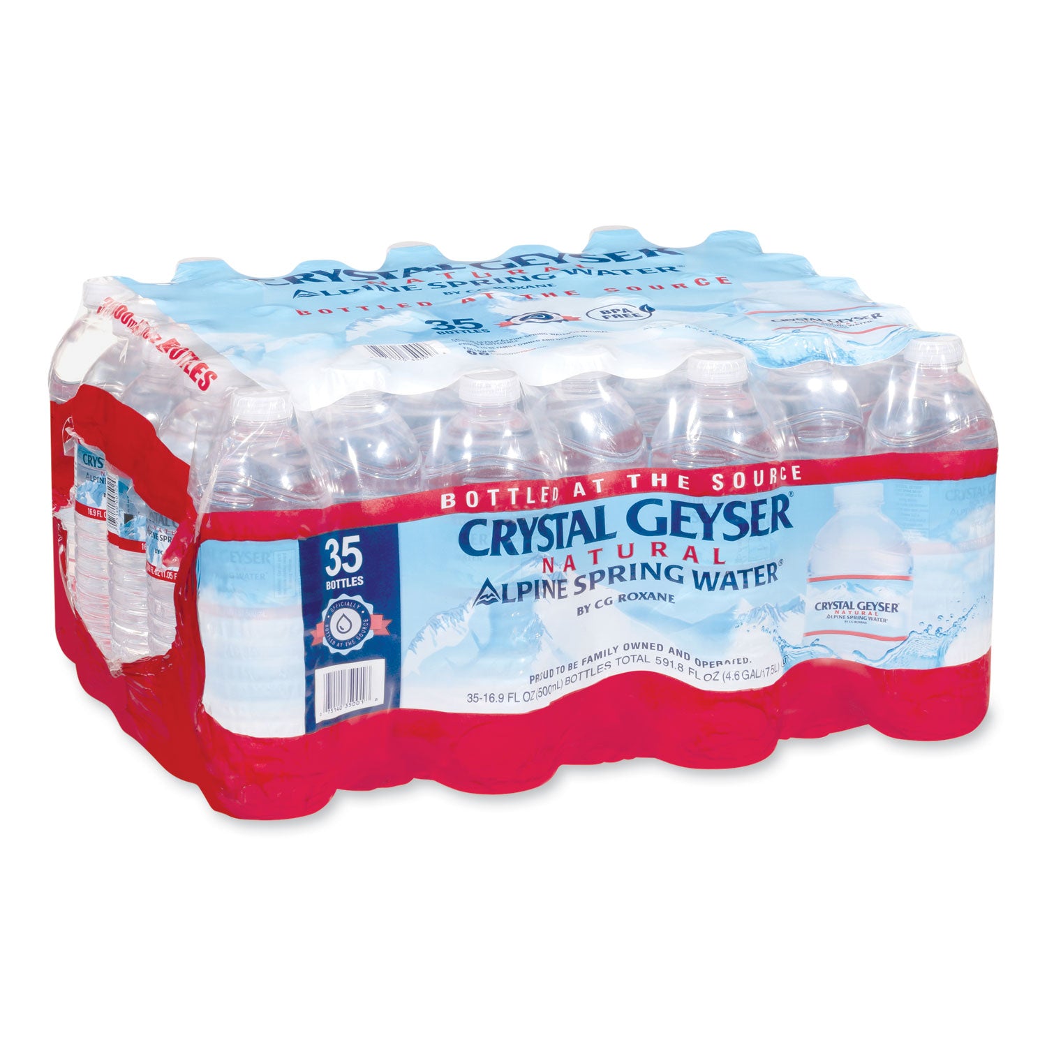 Crystal Geyser® Alpine Spring Water, 16.9 oz Bottle, 35/Carton