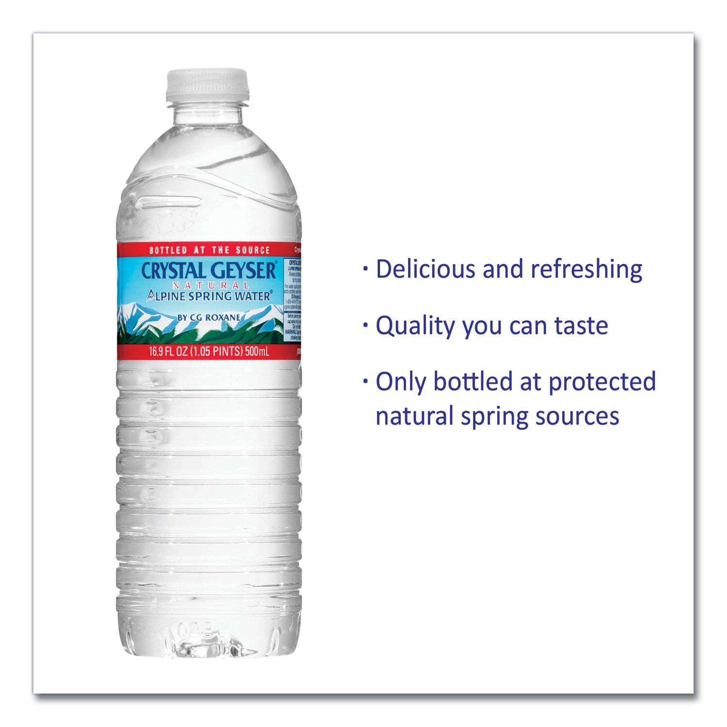 Crystal Geyser® Alpine Spring Water, 16.9 oz Bottle, 35/Carton