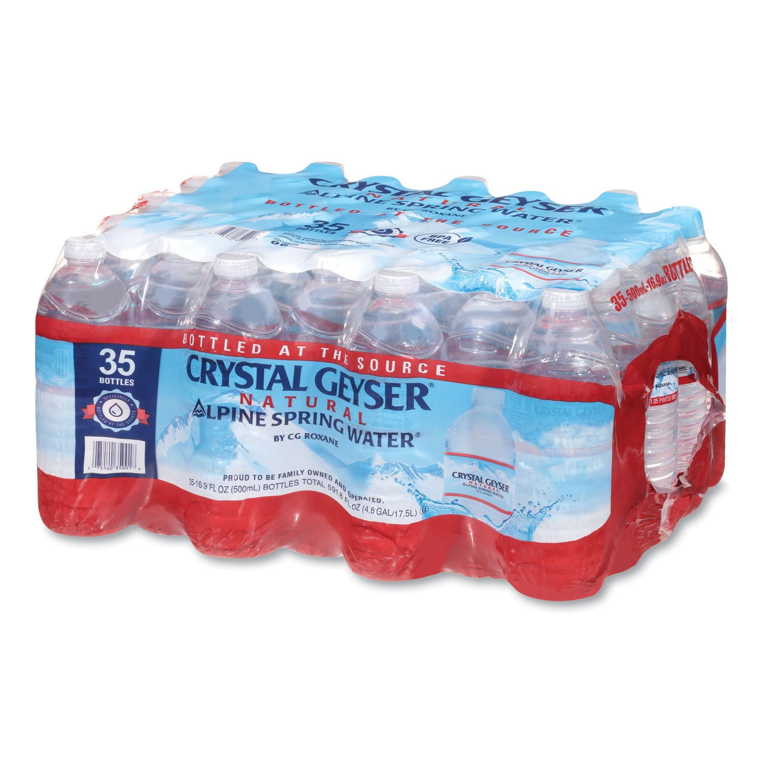 Crystal Geyser® Natural Alpine Spring Water, 16.9 oz Bottle, 35/Carton