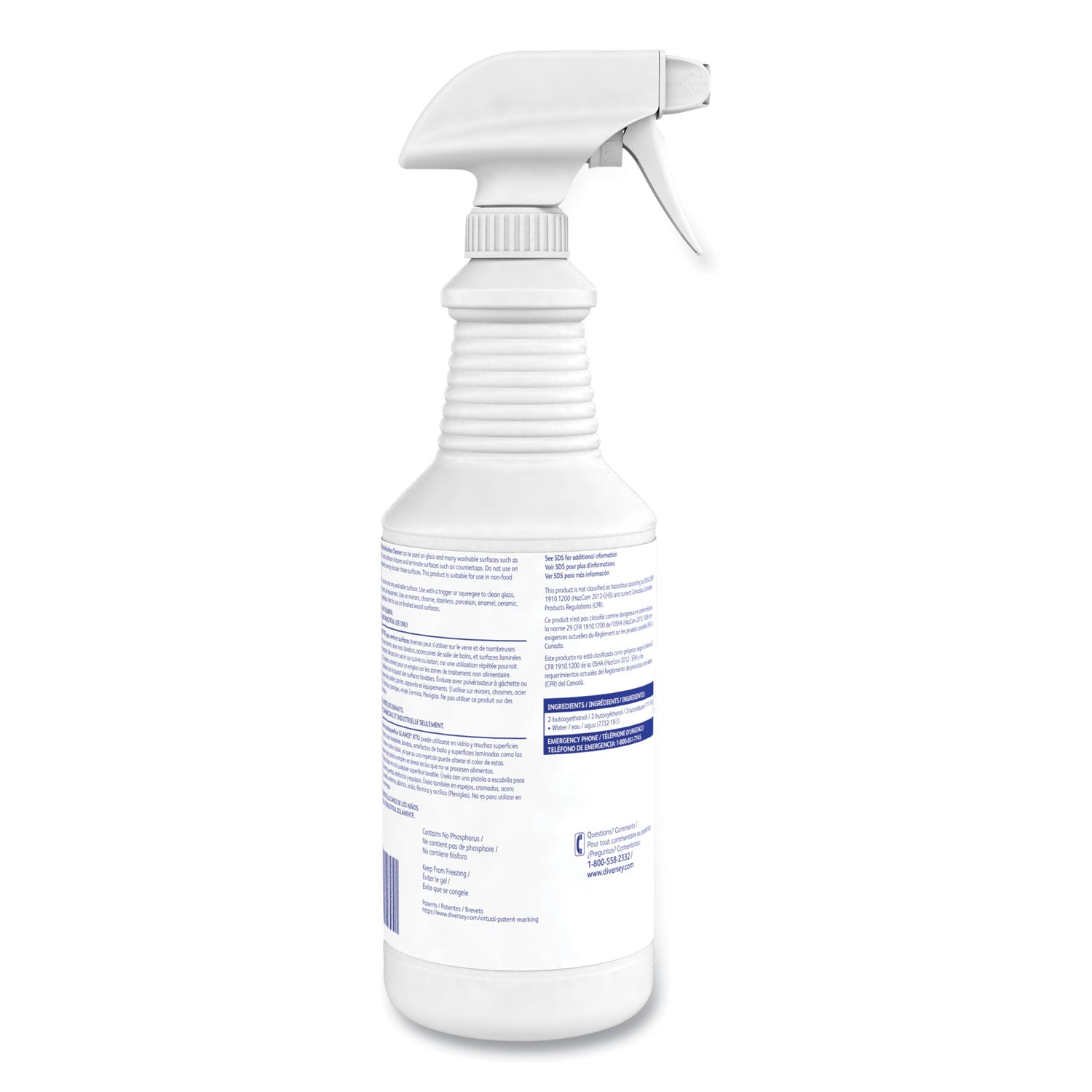 Diversey™ Glance Glass and Multi-Surface Cleaner, Original, 32 oz Spray Bottle, 12/Carton