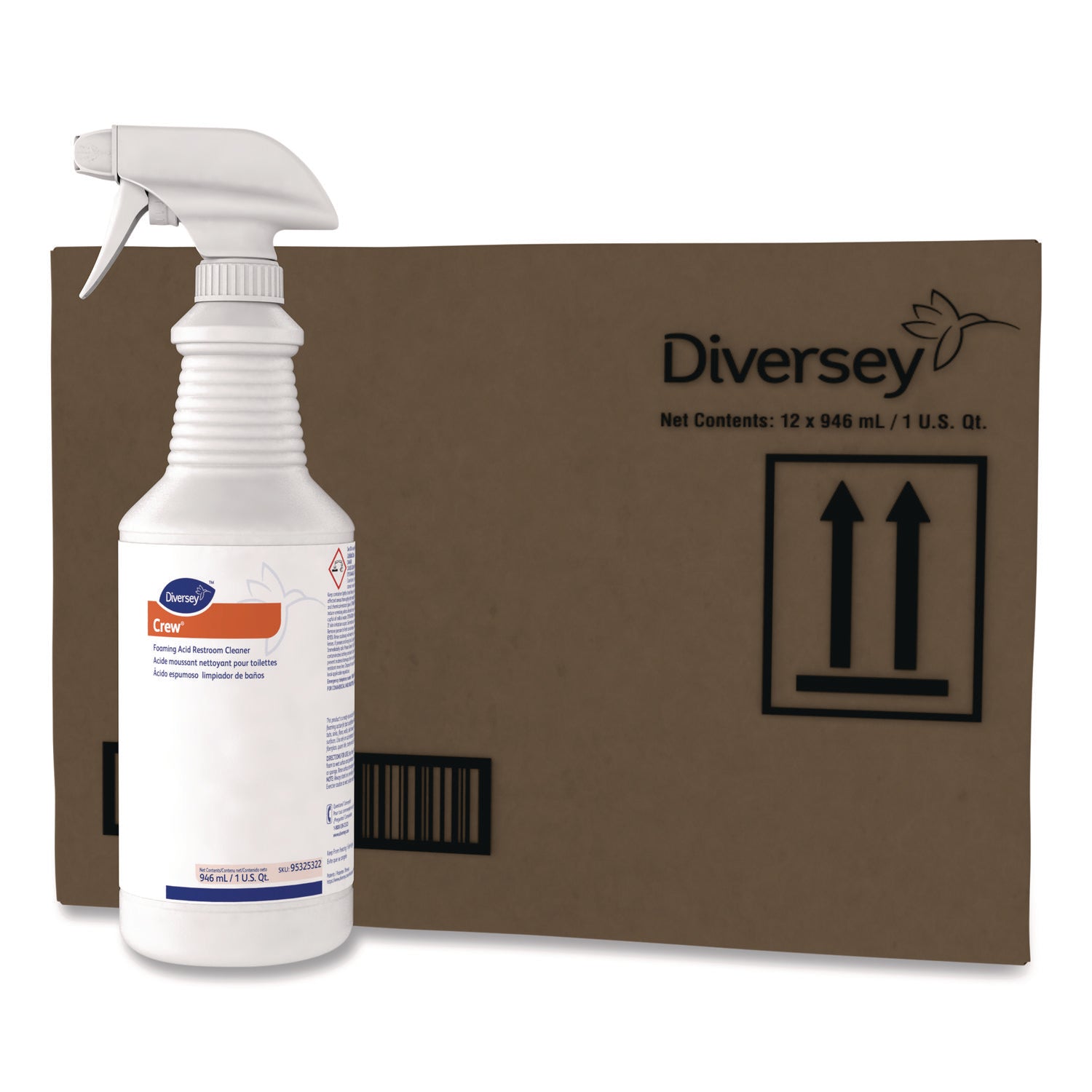 Diversey™ Foaming Acid Restroom Cleaner, Fresh Scent, 32 oz Spray Bottle, 12/Carton