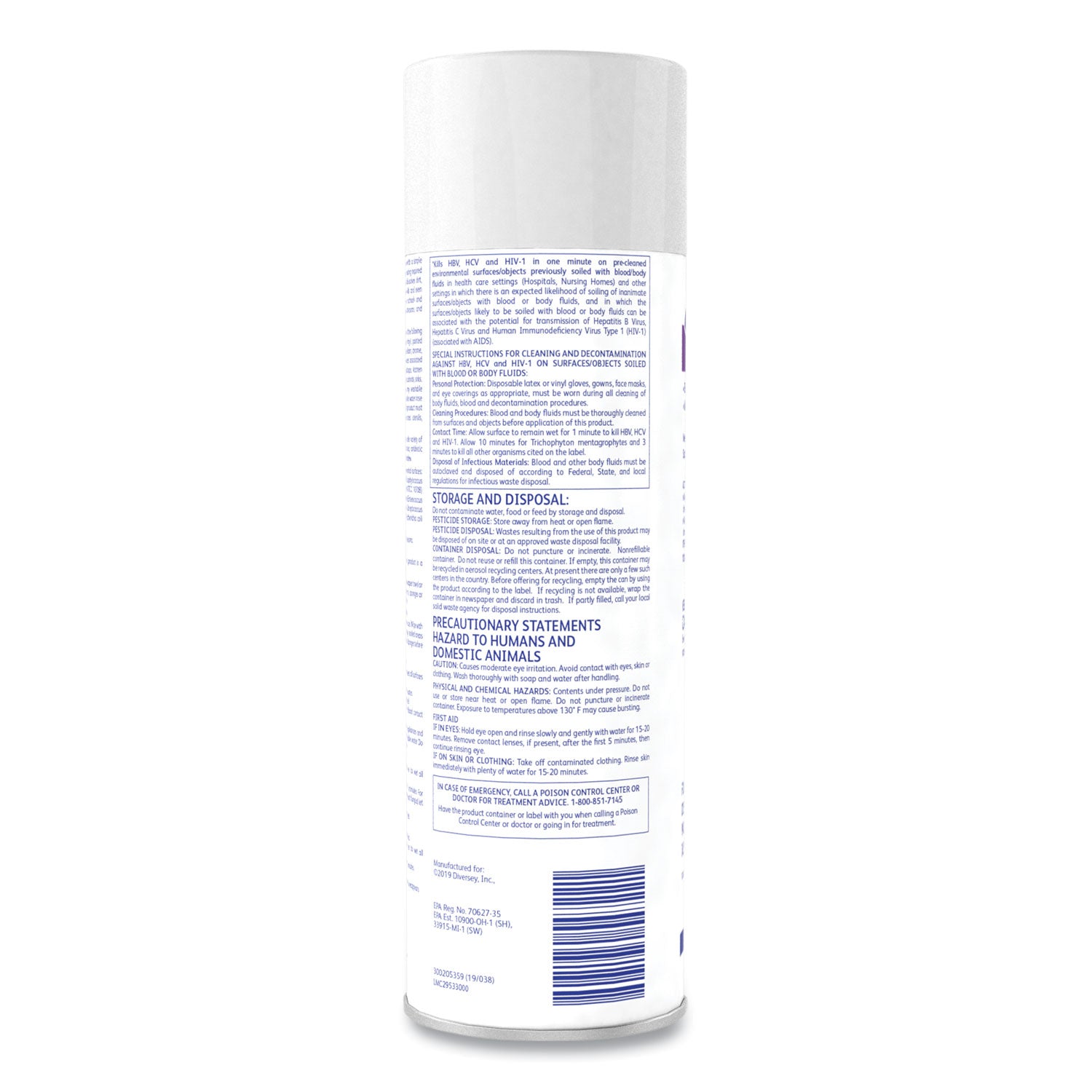 Diversey™ Envy Foaming Disinfectant Cleaner, Lavender Scent, 19 oz Aerosol Spray