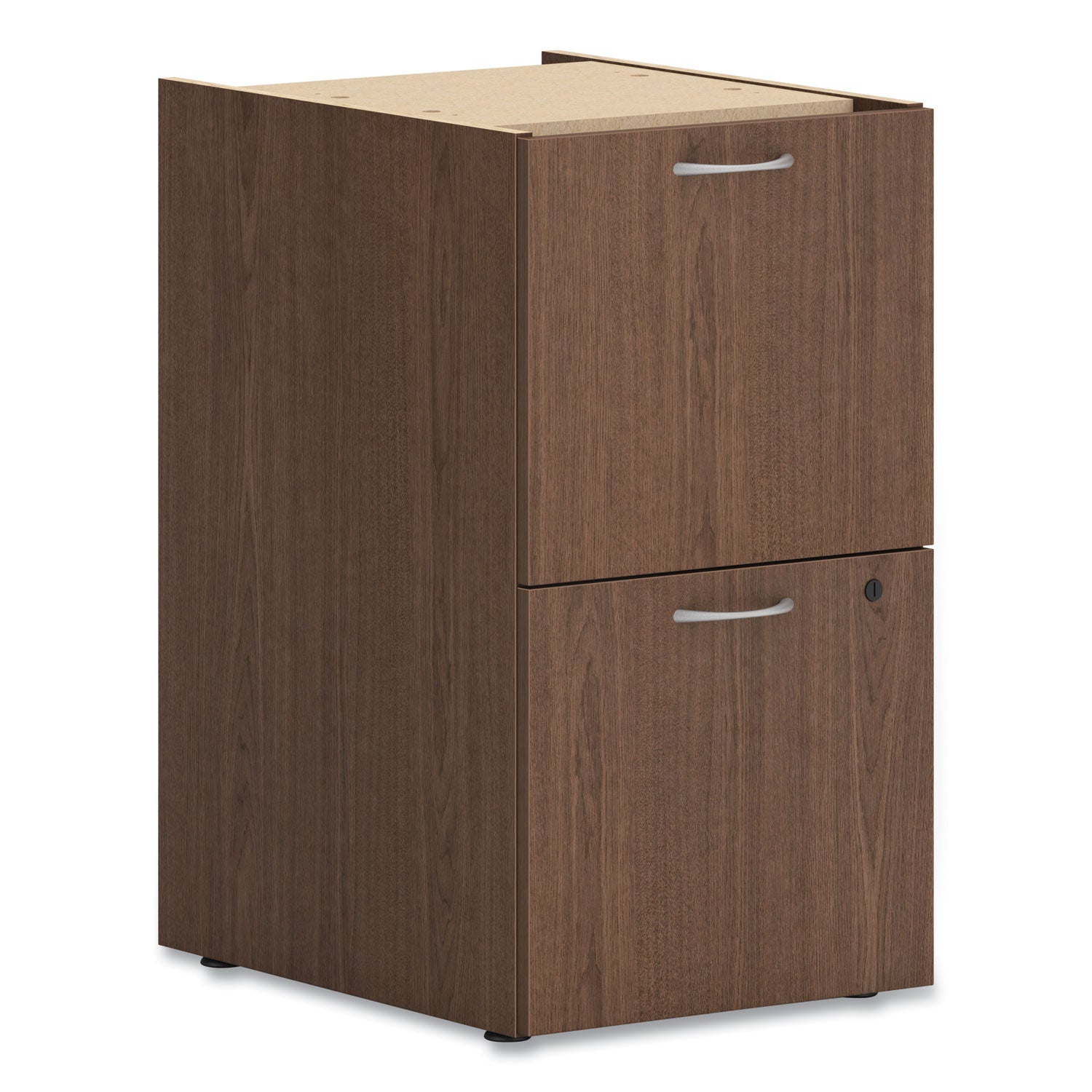 Mod Support Pedestal, Left or Right, 2 Legal/Letter-Size File Drawers, Sepia Walnut, 15" x 20" x 28"