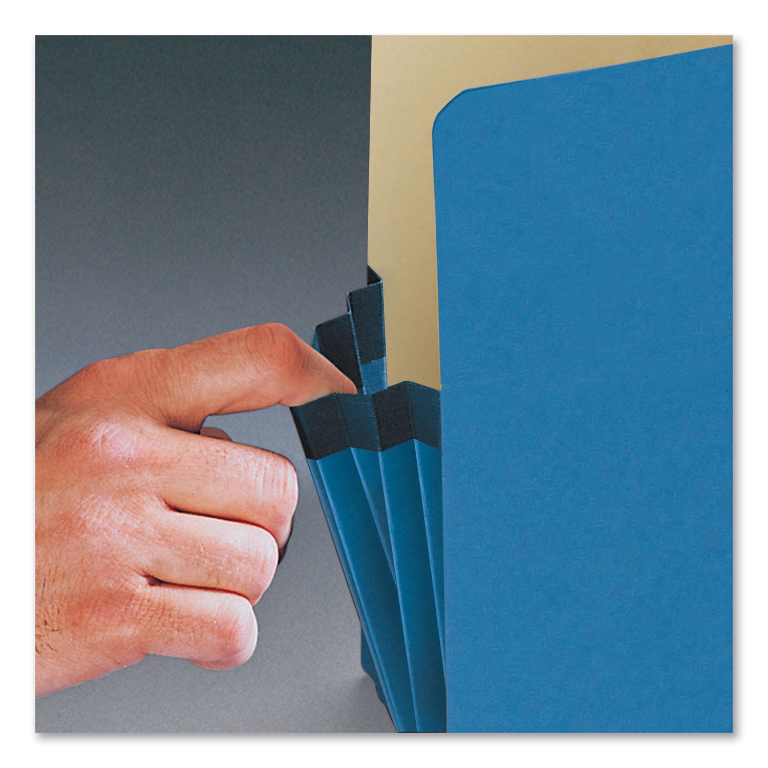 Smead™ Colored File Pockets, 3.5" Expansion, Letter Size, Blue