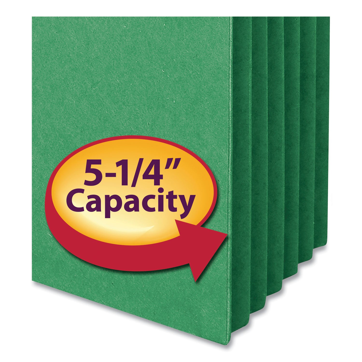 Smead™ Colored File Pockets, 5.25" Expansion, Letter Size, Green