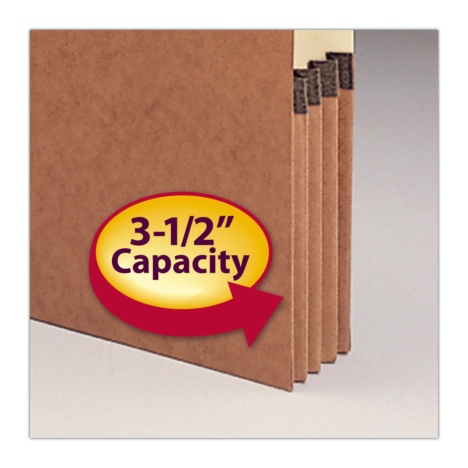 Smead™ Redrope Drop-Front End Tab File Pockets, 3.5" Expansion, Letter Size, Redrope, 10/Box