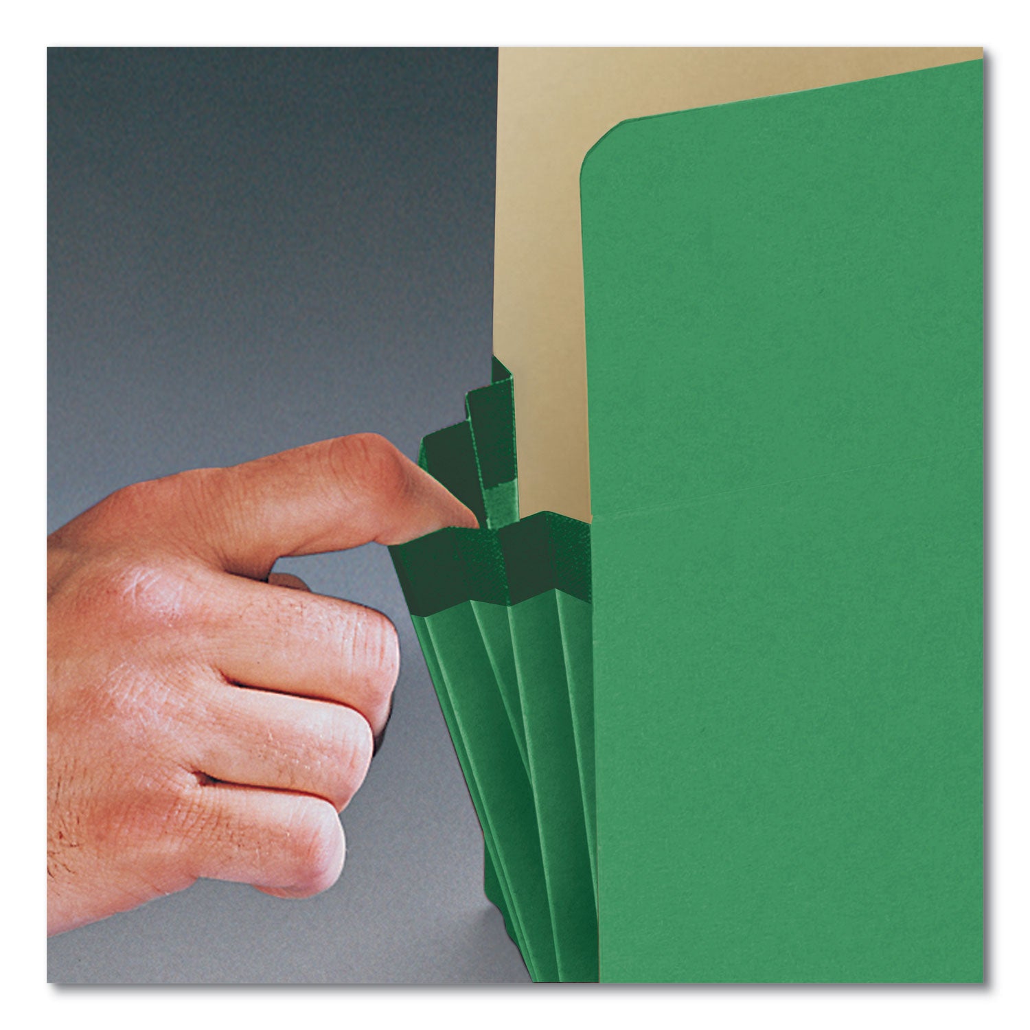 Smead™ Colored File Pockets, 3.5" Expansion, Letter Size, Green