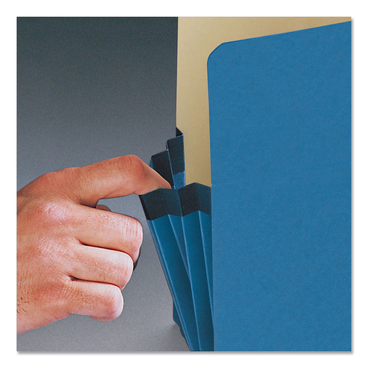 Smead™ Colored File Pockets, 3.5" Expansion, Legal Size, Blue