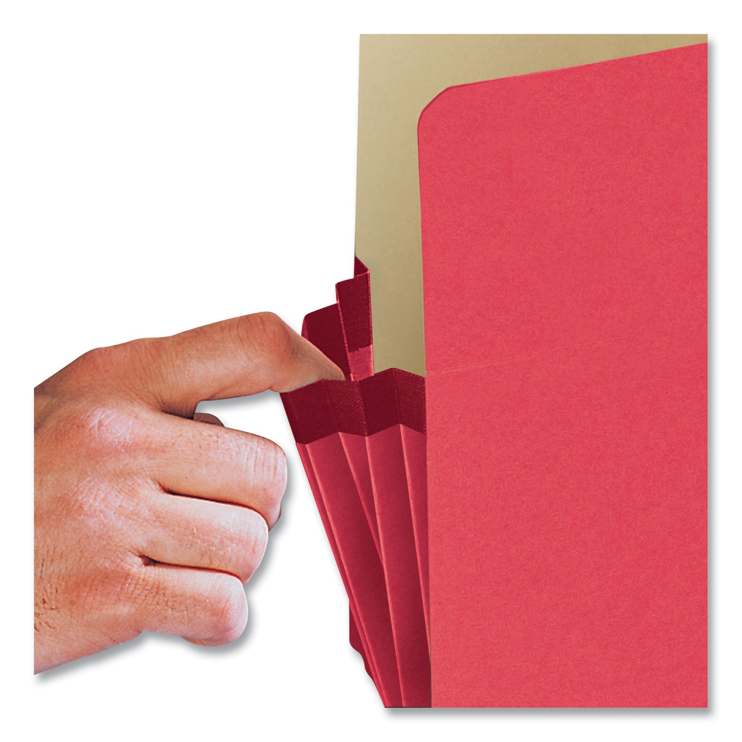 Smead™ Colored File Pockets, 3.5" Expansion, Letter Size, Red