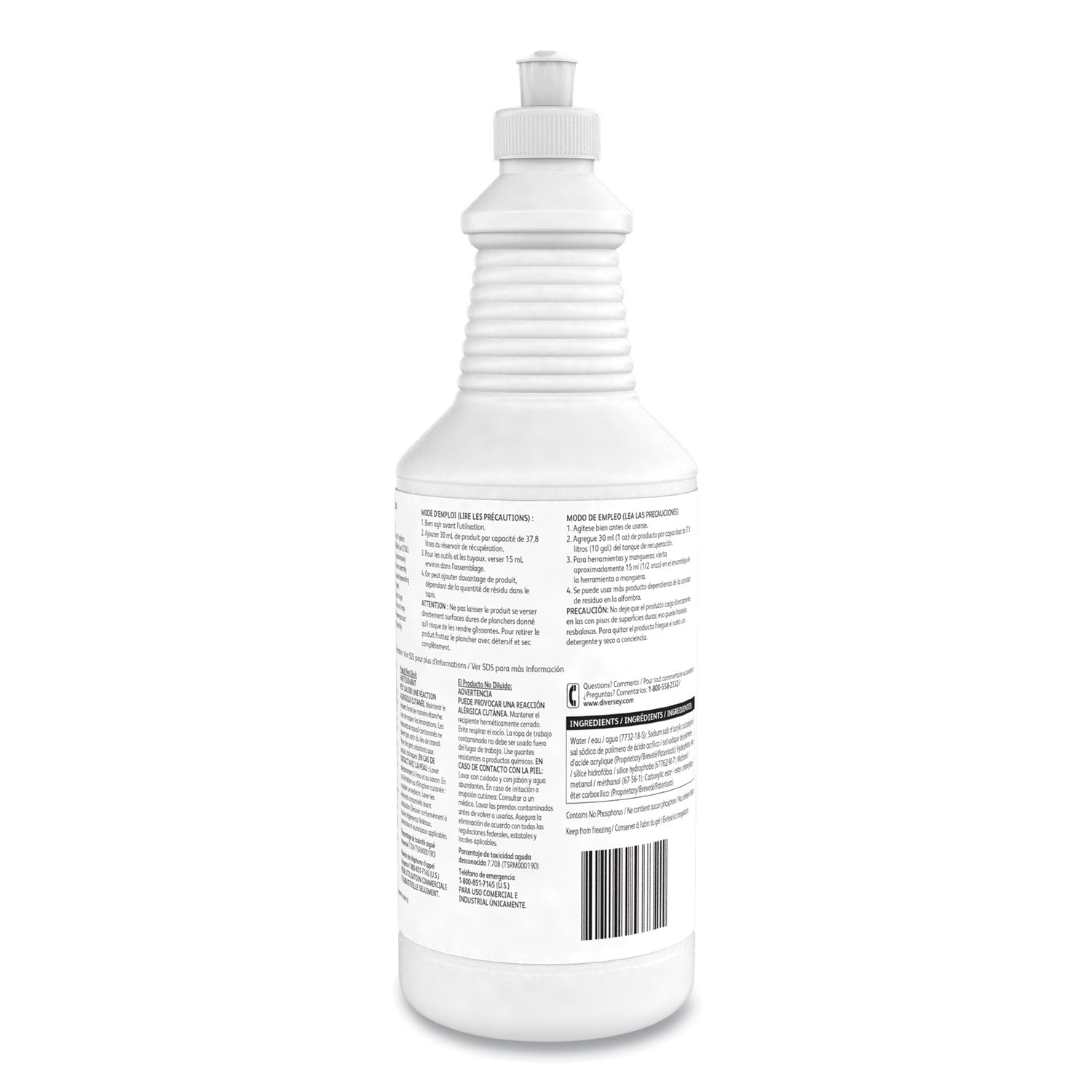 Diversey™ Defoamer/Carpet Cleaner, Cream, Bland Scent, 32 oz Squeeze Bottle