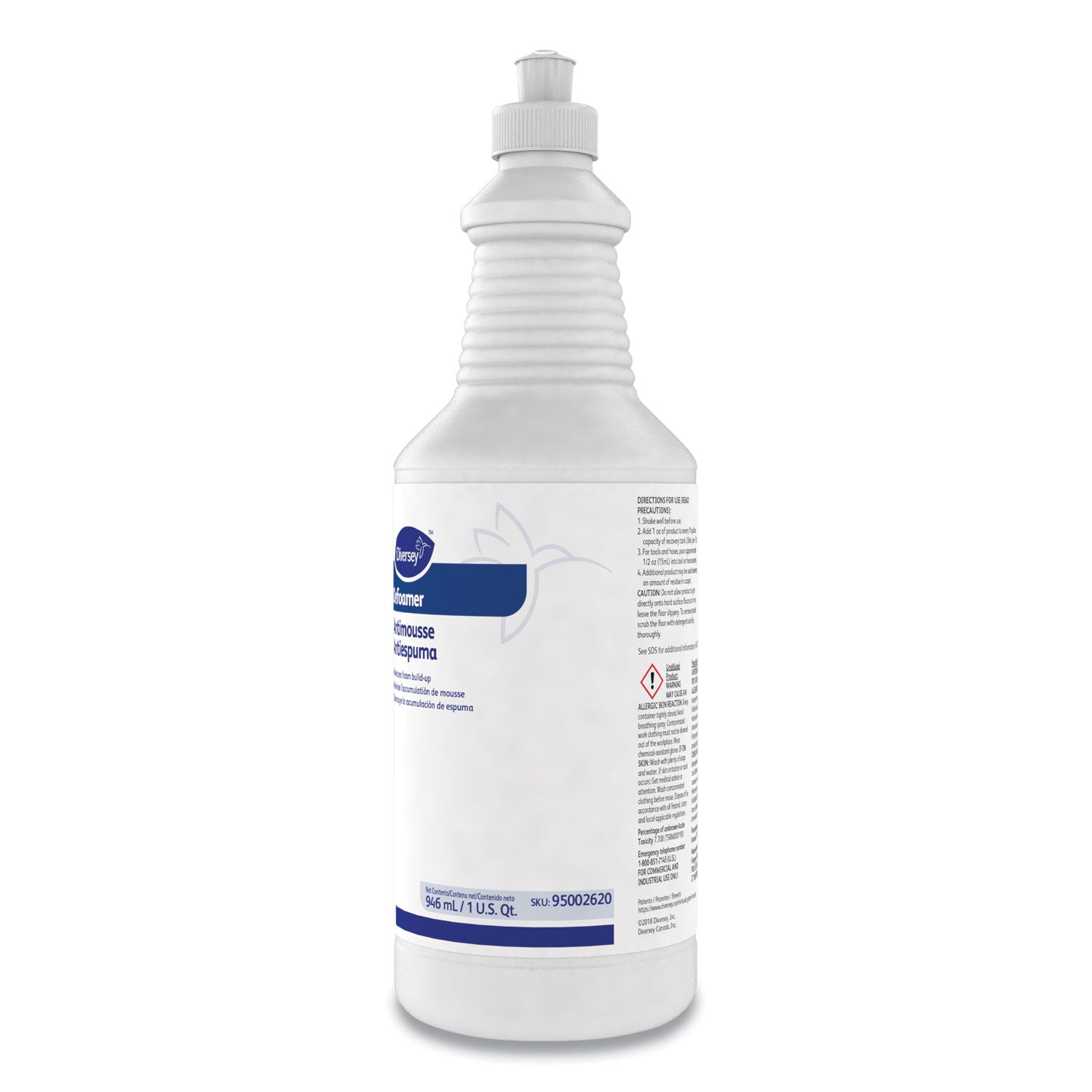 Diversey™ Defoamer/Carpet Cleaner, Cream, Bland Scent, 32 oz Squeeze Bottle