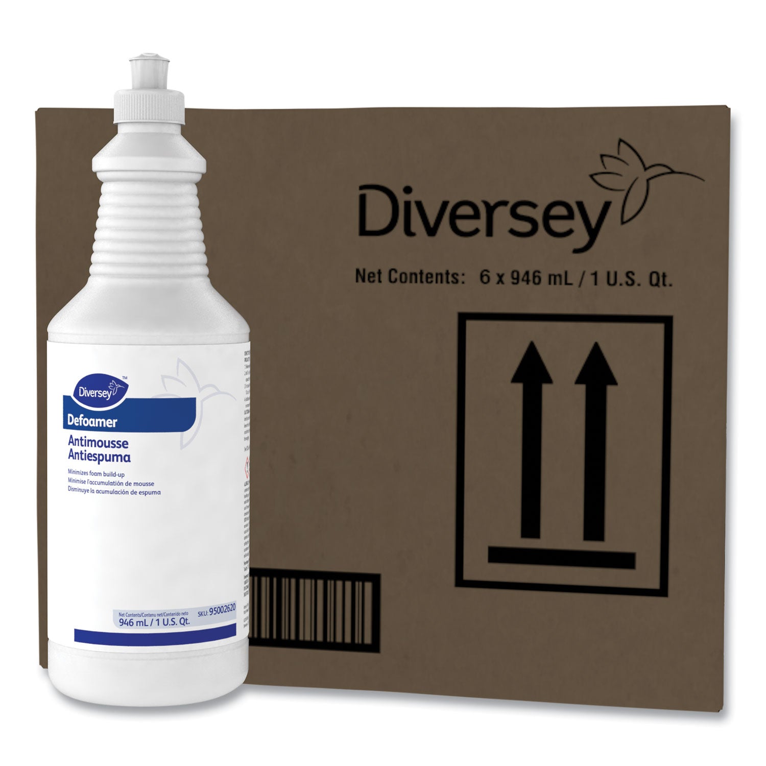 Diversey™ Defoamer/Carpet Cleaner, Cream, Bland Scent, 32 oz Squeeze Bottle