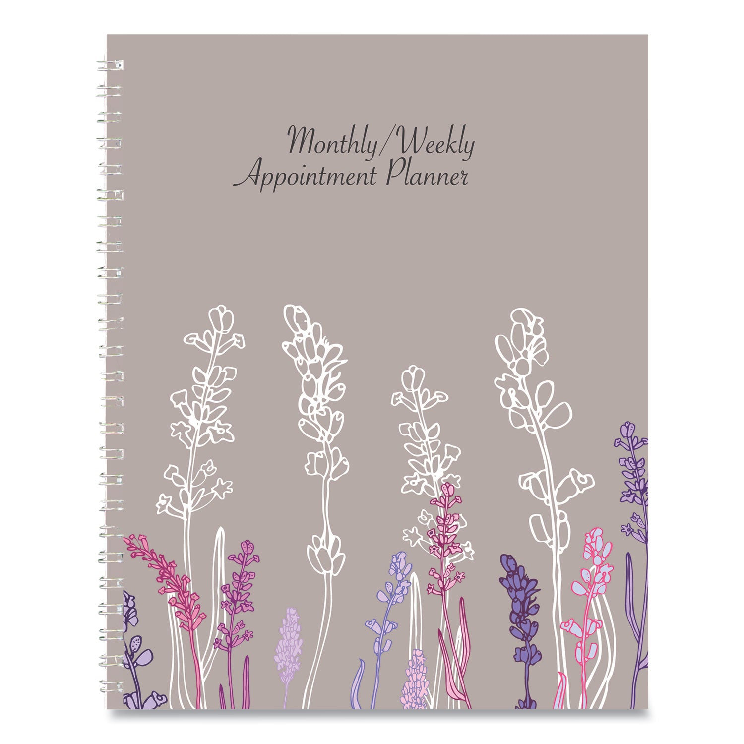 House of Doolittle™ Recycled Wild Flower Weekly/Monthly Planner, Wild Flowers Artwork, 9 x 7, Gray/White/Purple Cover, 12-Month (Jan-Dec): 2025