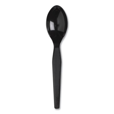SmartStock Plastic Cutlery Refill, Spoons, 6", Series-F Heavyweight, Black, 40/Pack, 24 Packs/Carton Flipcost Flipcost