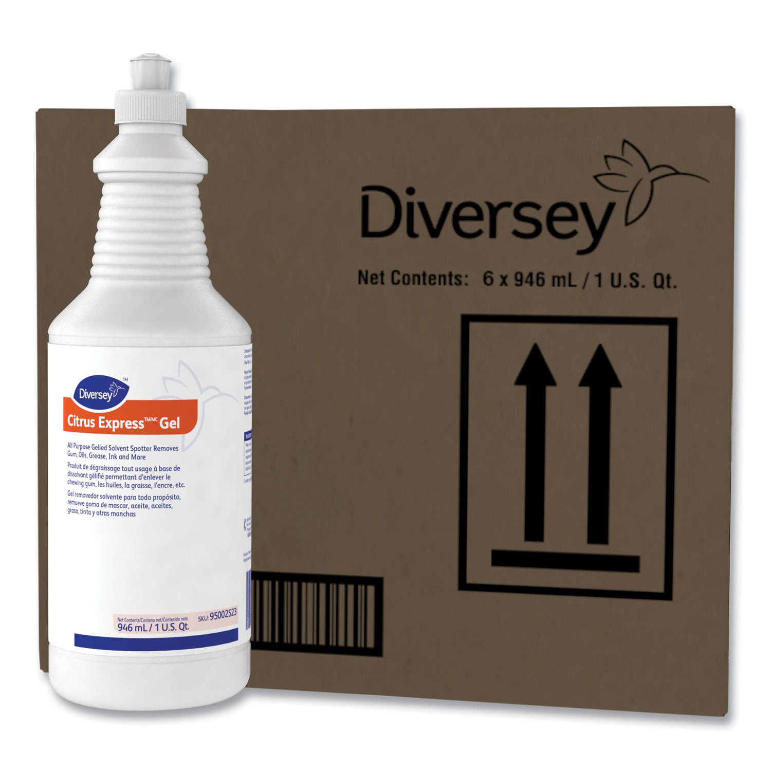 Diversey™ Citrus Express Gel Spotter, Citrus Scent, 32 oz Squeeze Bottle, 6/Carton