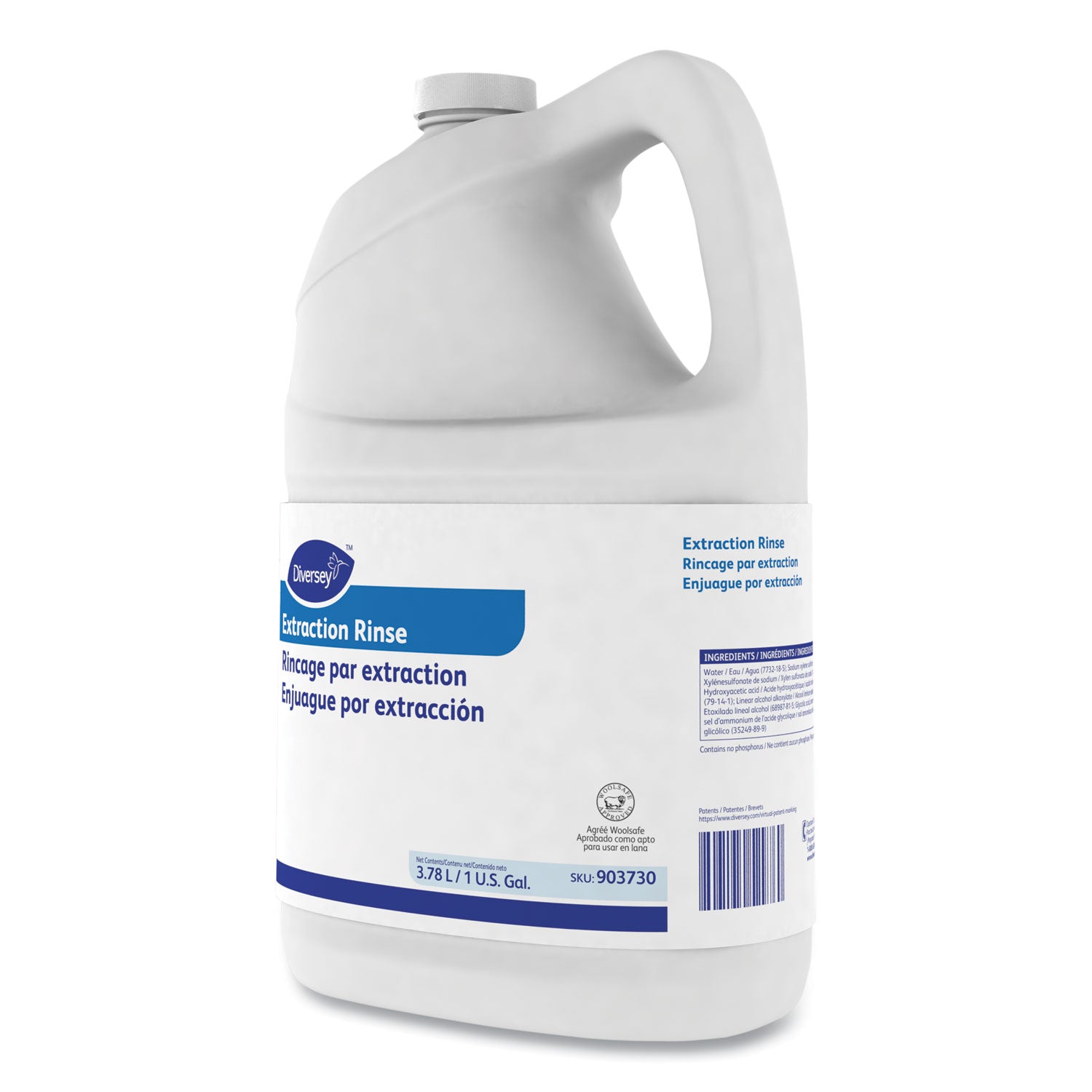 Diversey™ Carpet Extraction Rinse, Floral Scent, 1 gal Bottle, 4/Carton