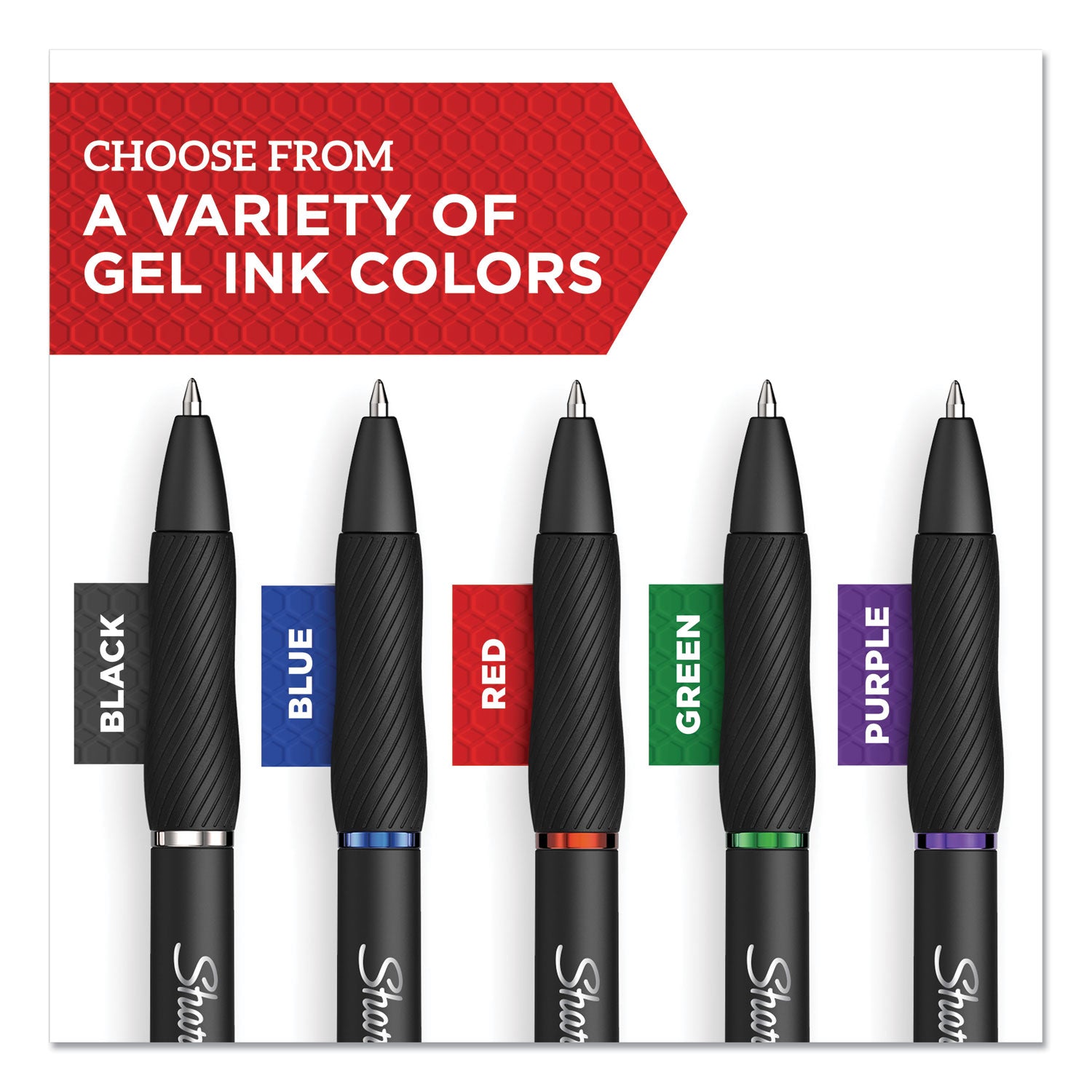 Sharpie® S-Gel™ S-Gel High-Performance Gel Pen, Retractable, Bold 1 mm, Blue Ink, Black Barrel, Dozen