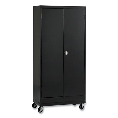 Assembled Mobile Storage Cabinet, with Adjustable Shelves 36w x 24d x 66h, Black Flipcost Flipcost