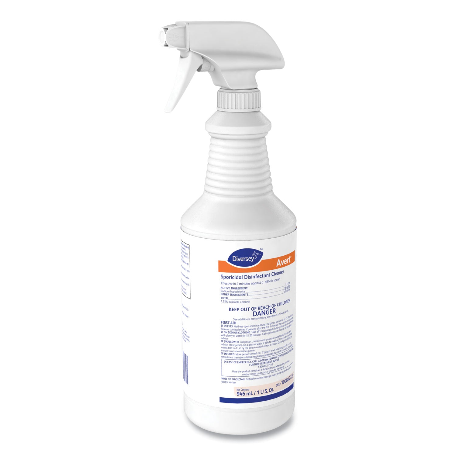 Avert Sporicidal Disinfectant Cleaner, 32 oz Spray Bottle, 12/Carton