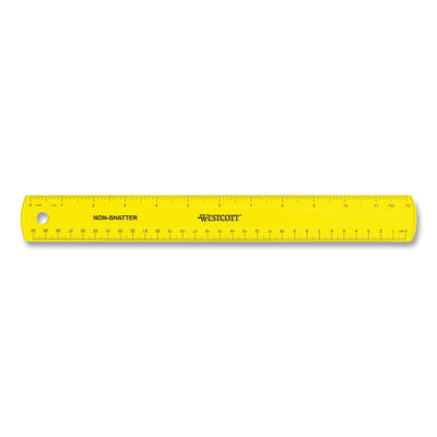 Non-Shatter Flexible Ruler, Standard/Metric, 12" (30 cm) Long, Plastic, Assorted Translucent Colors, 12/Box Flipcost Flipcost