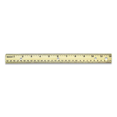 Three-Hole Punched Wood Ruler, Standard/Metric, 12" (30 cm) Long, Natural Wood, 36/Box Flipcost Flipcost