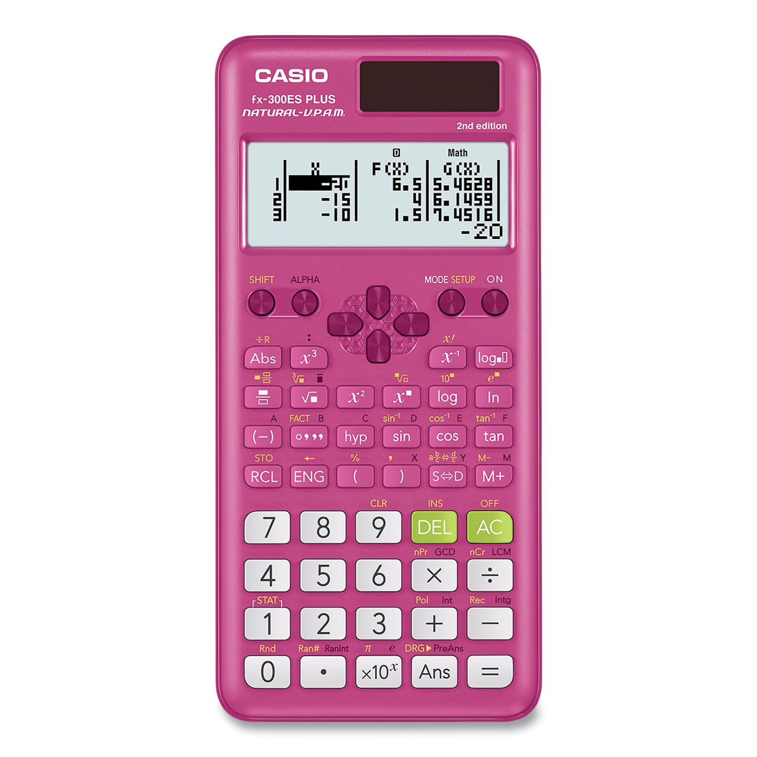 Casio® FX-300ES Plus 2nd Edition Scientific Calculator, 16-Digit LCD, Pink