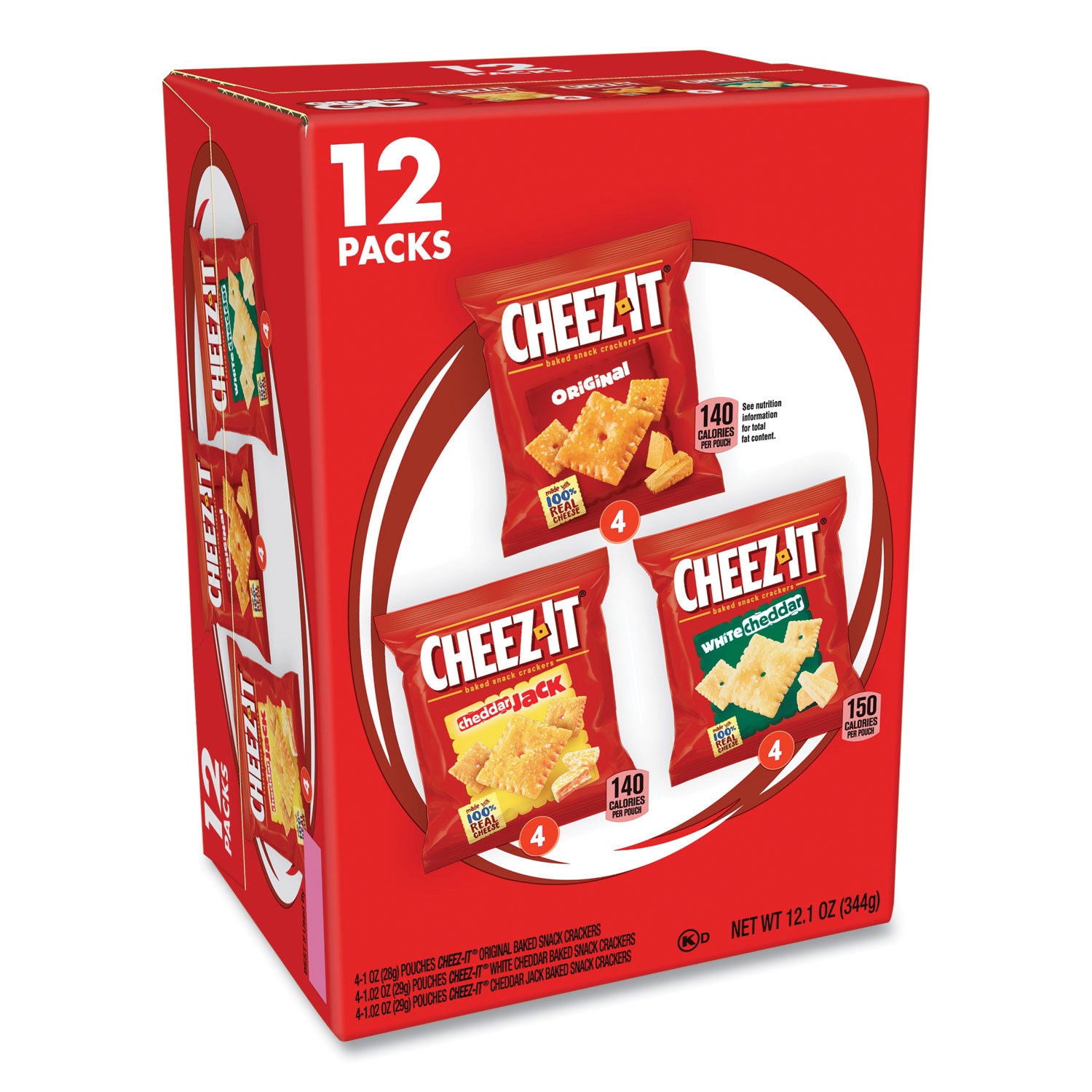 Baked Snack Crackers Variety Pack, Assorted Flavors, (8) 0.75 oz and (37) 1.5 oz Bags/Box