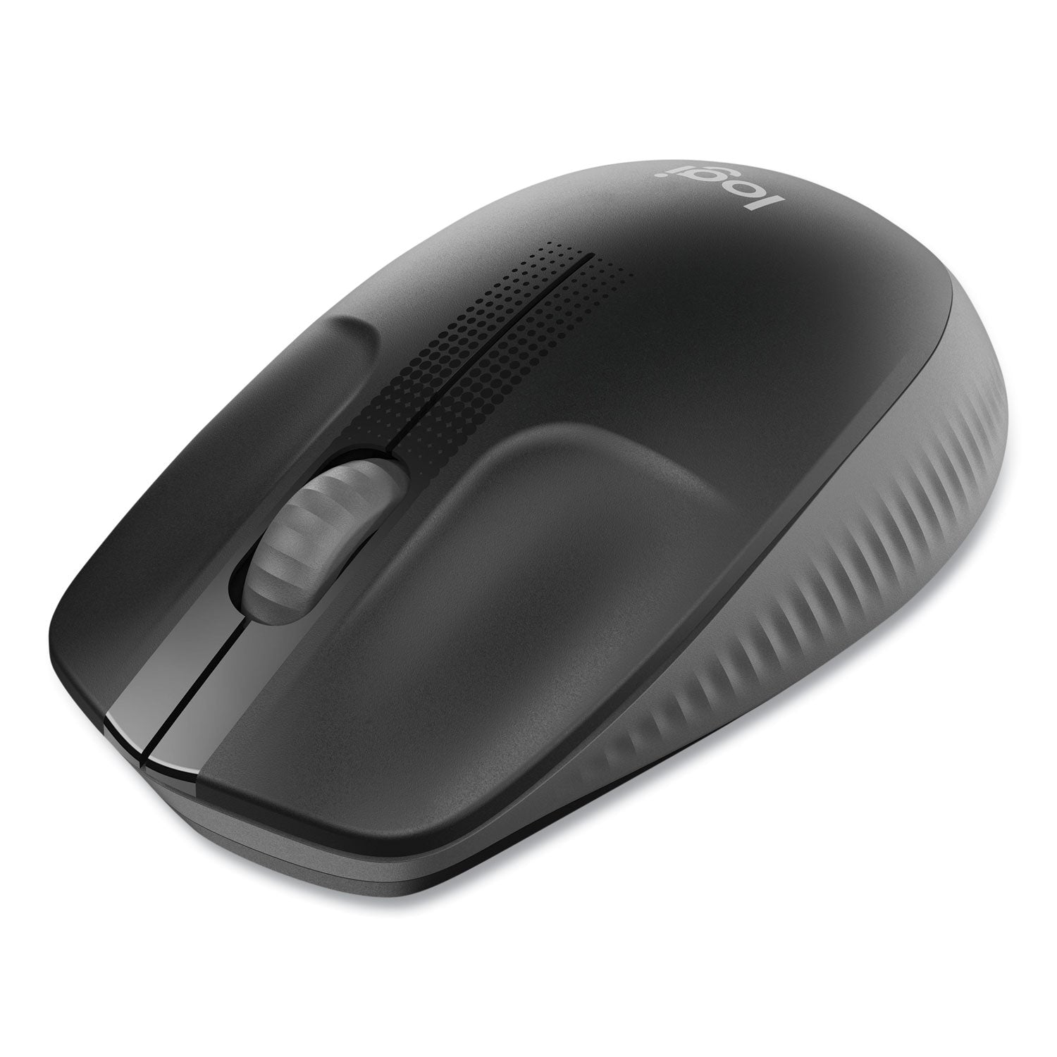 Logitech® M190 Wireless Optical Mouse, 2.4 GHz Frequency/33 ft Wireless Range, Left/Right Hand Use, Black/Gray