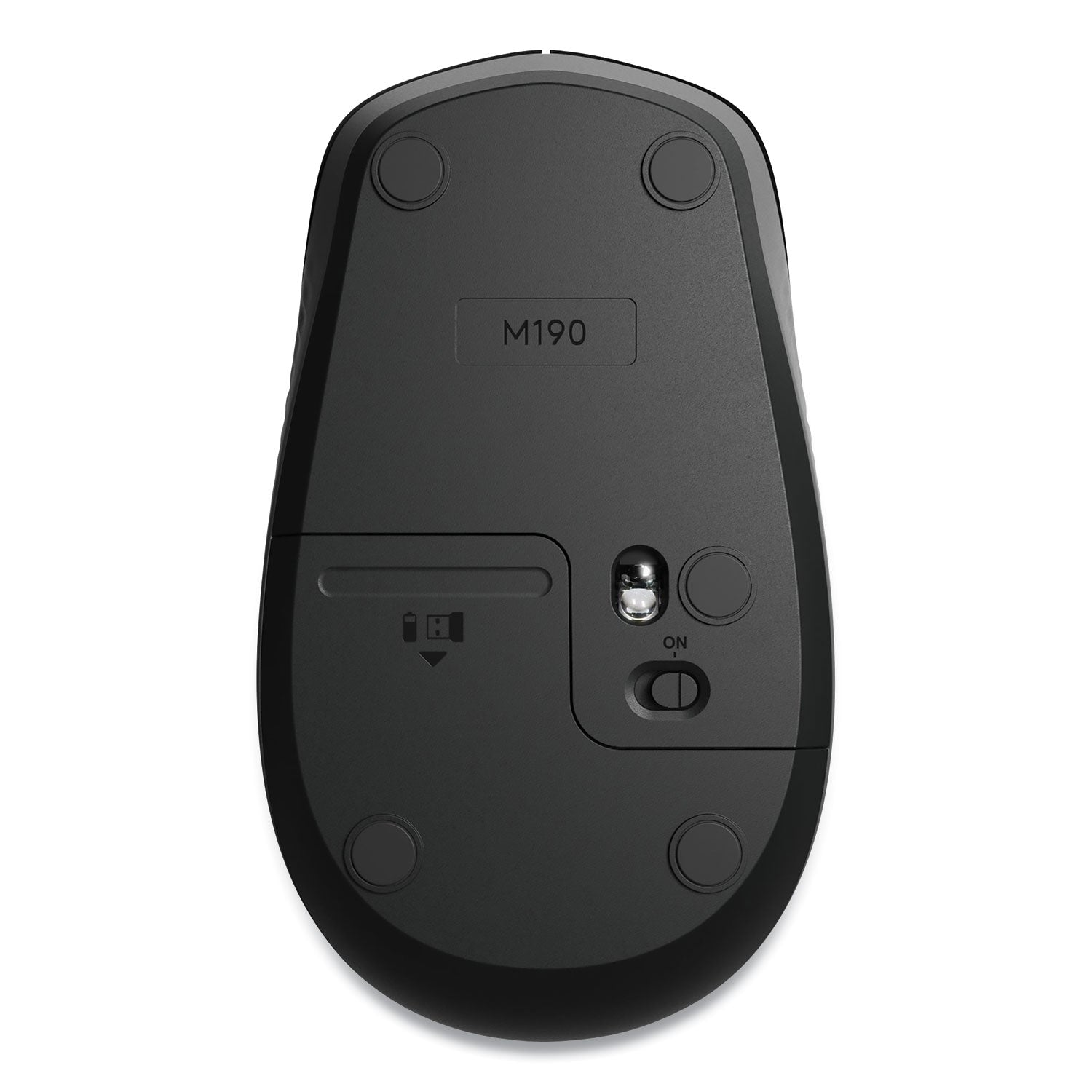 Logitech® M190 Wireless Optical Mouse, 2.4 GHz Frequency/33 ft Wireless Range, Left/Right Hand Use, Black/Gray