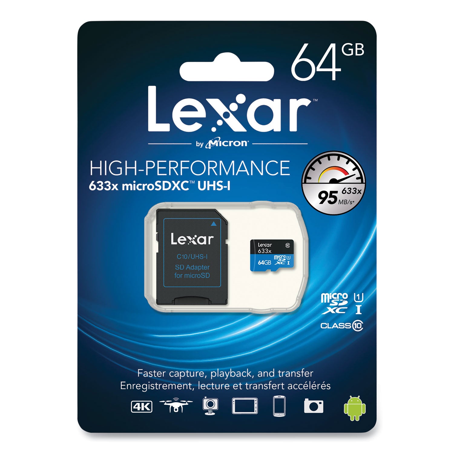 Lexar™ microSDXC Memory Card, UHS-I U1 Class 10, 64 GB