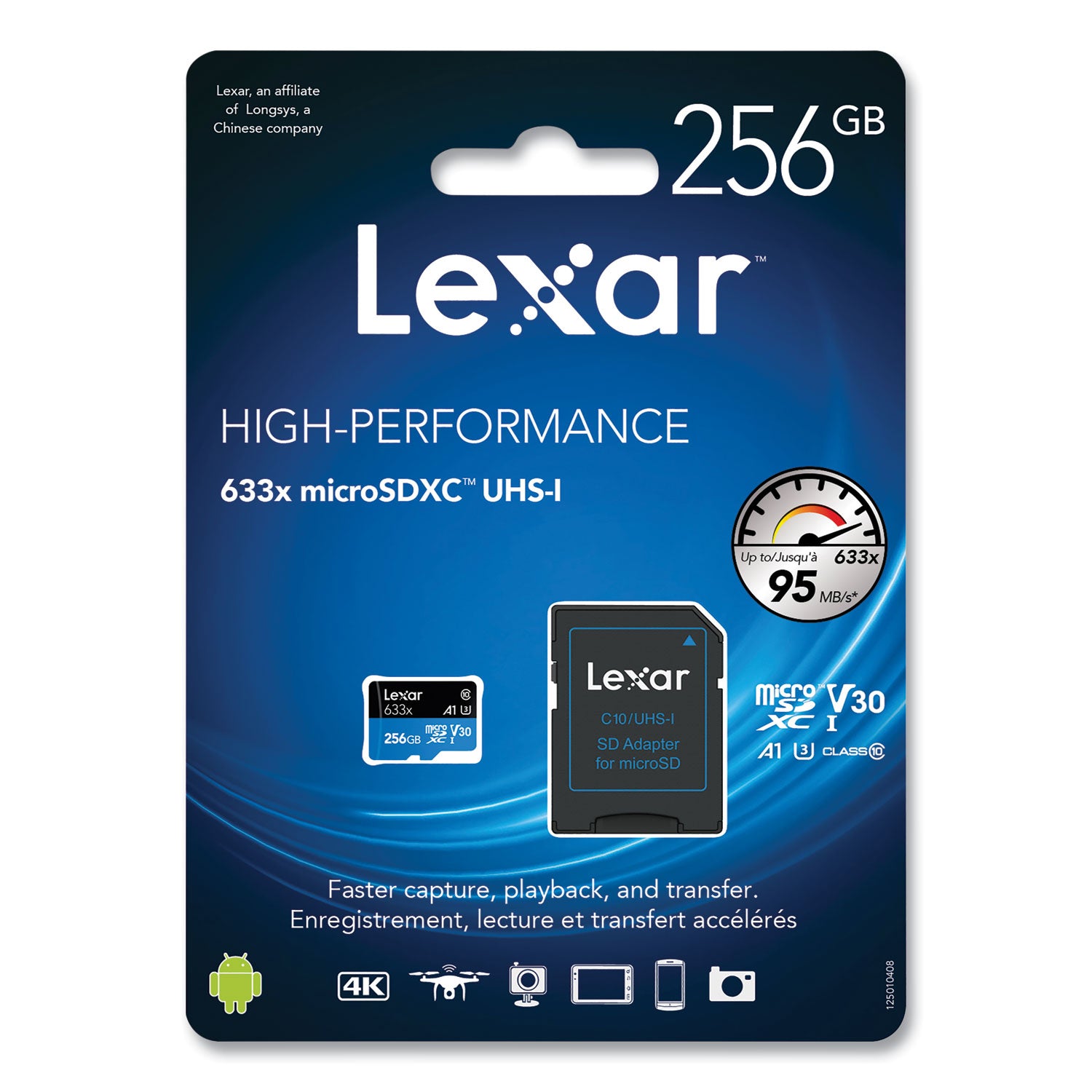 Lexar™ microSDXC Memory Card, UHS-I U1 Class 10, 256 GB