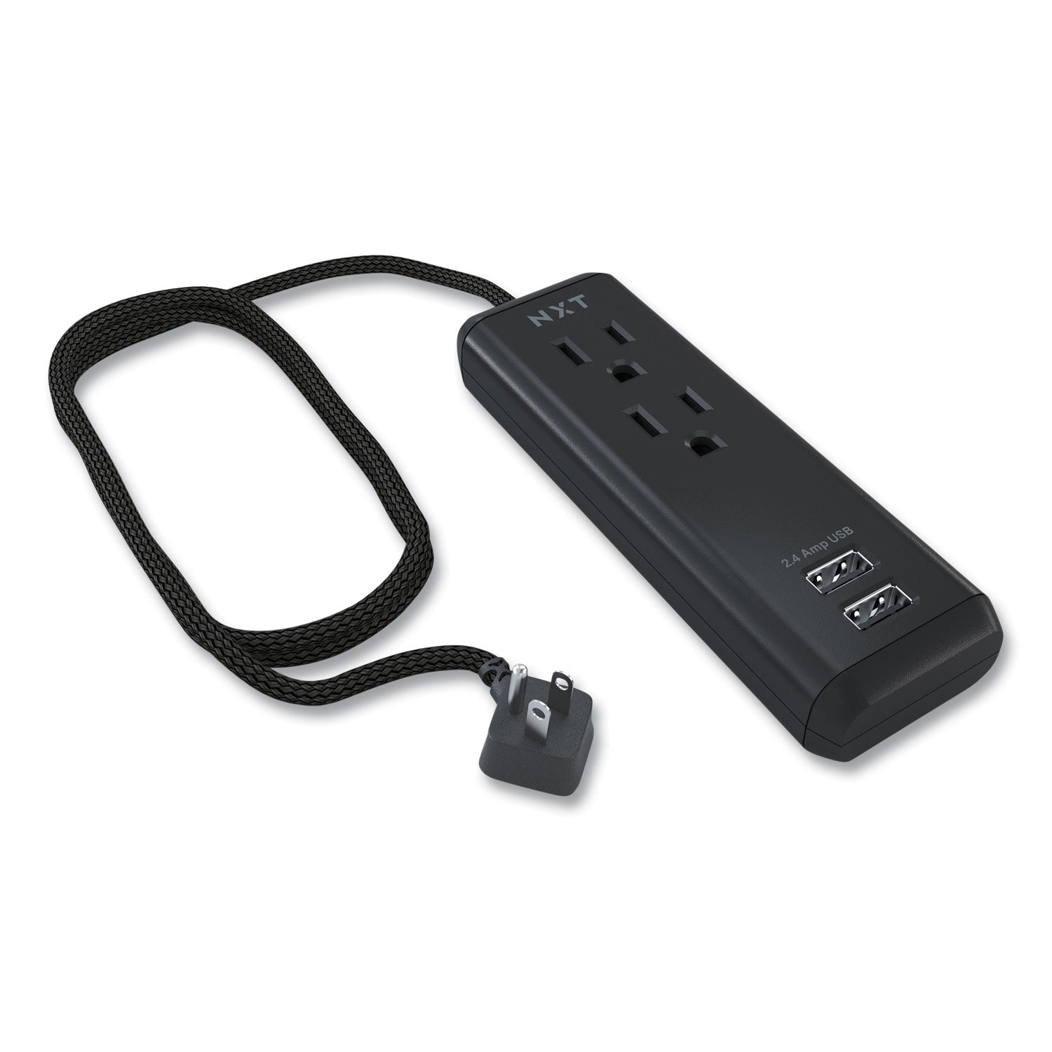 Indoor Extension Cord with USB Ports, 8 ft, 12 A, Black NXT Technologies™ Flipcost