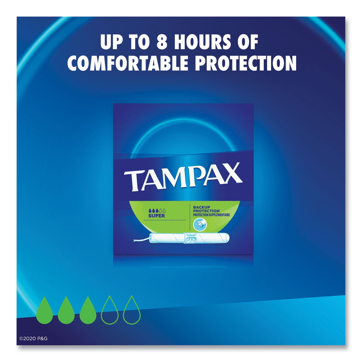 Tampax® Cardboard Applicator Tampons, Super, 10/Box