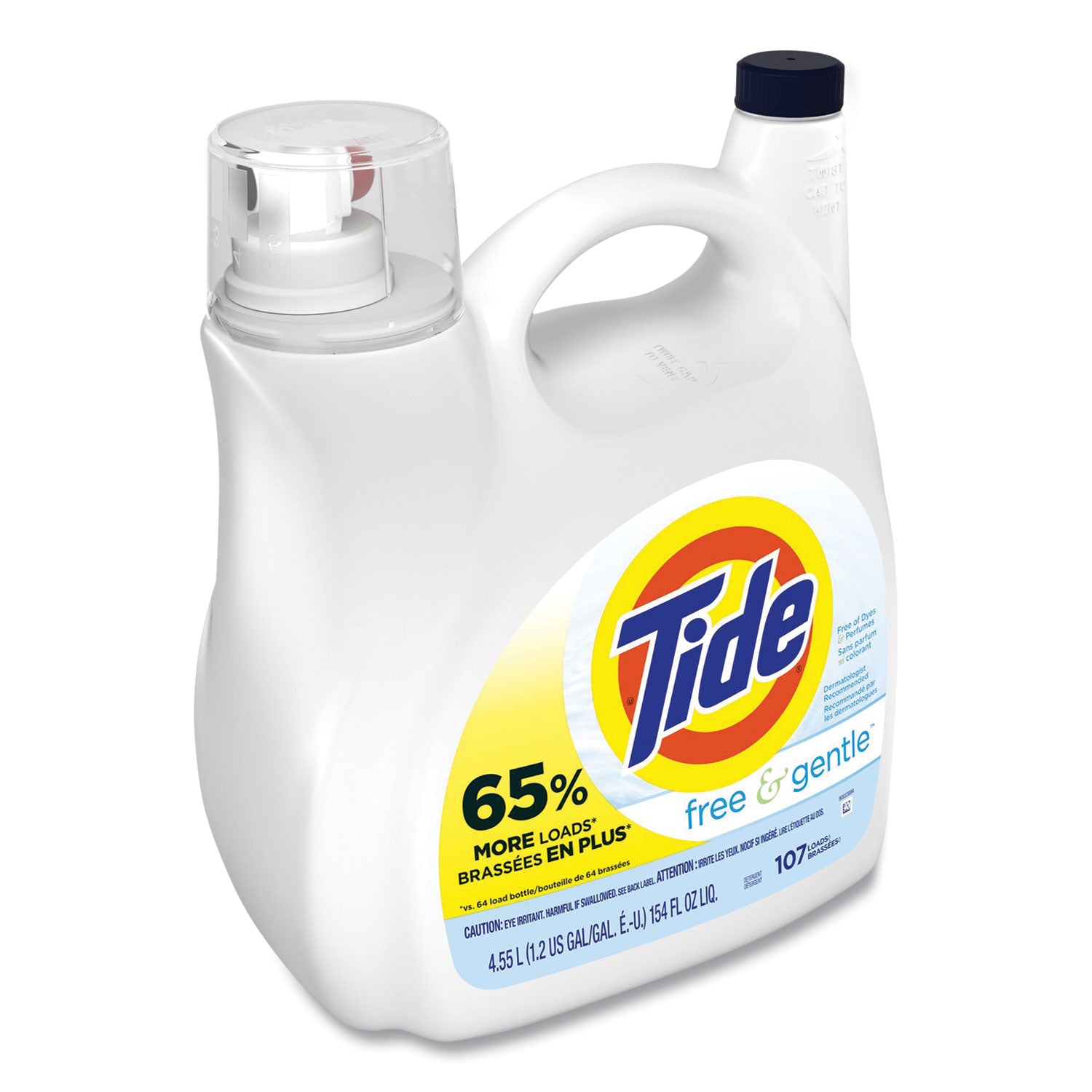 Free and Gentle Liquid Laundry Detergent, 107 Loads, 154 oz Pump Bottle