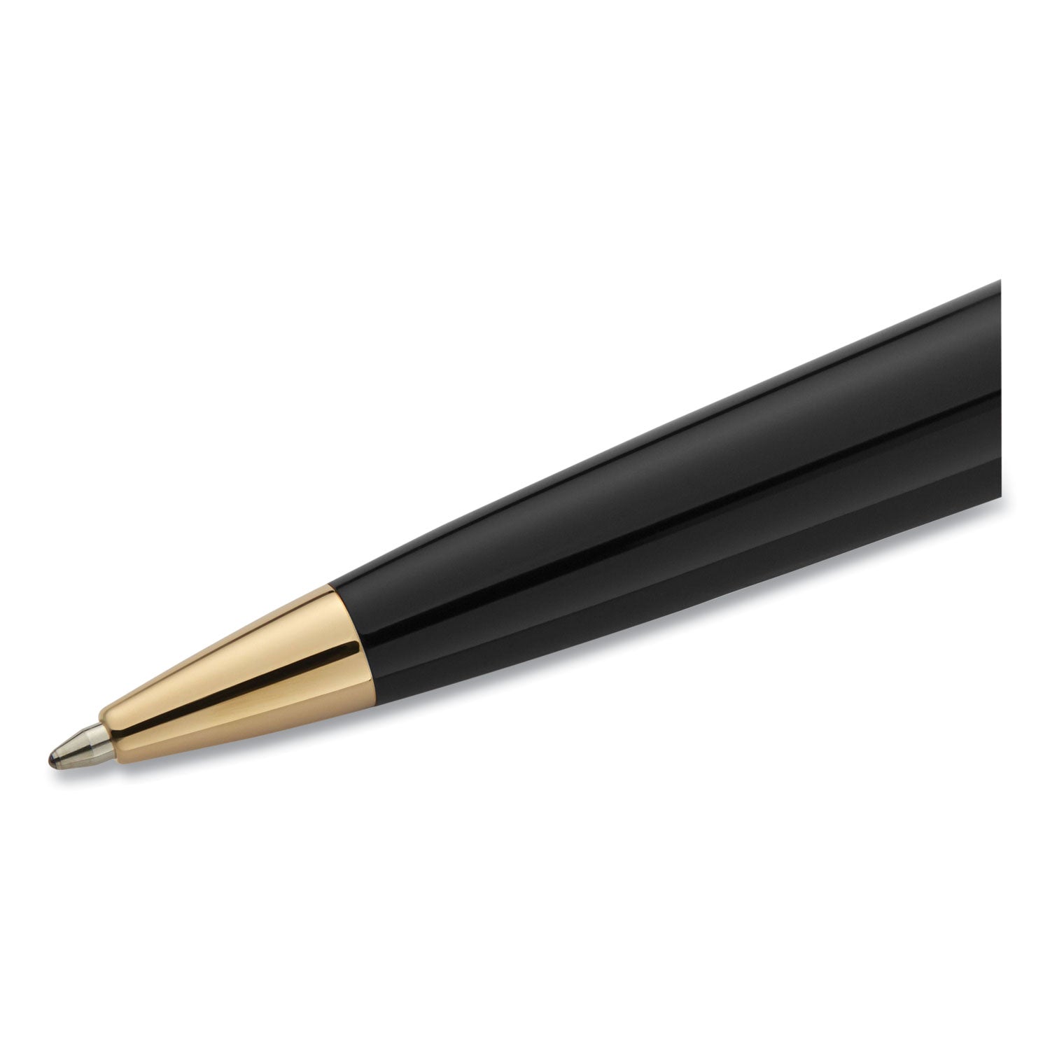 Waterman Expert Ballpoint Pen, Retractable, Medium 1 mm, Blue Ink, Black/Gold Barrel