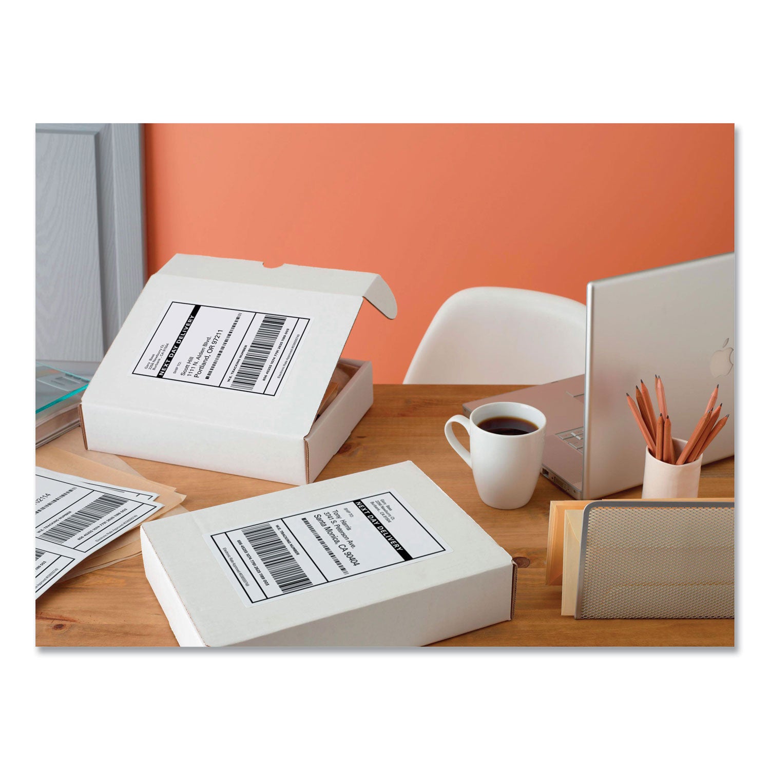 Avery® Shipping Labels with TrueBlock Technology, Inkjet Printers, 5.06 x 7.62, White, 25 Sheets/Pack