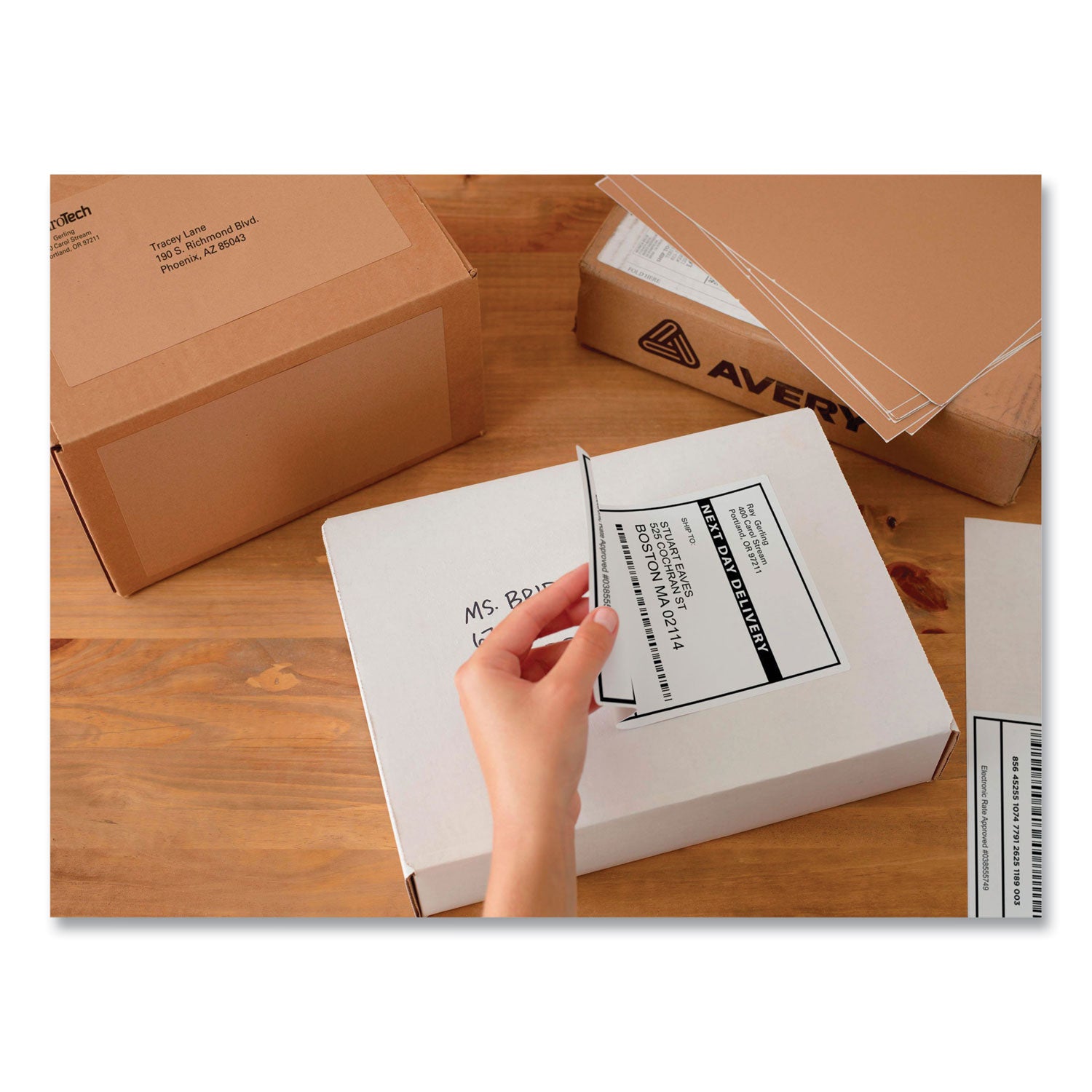 Avery® Shipping Labels with TrueBlock Technology, Inkjet Printers, 5.06 x 7.62, White, 25 Sheets/Pack