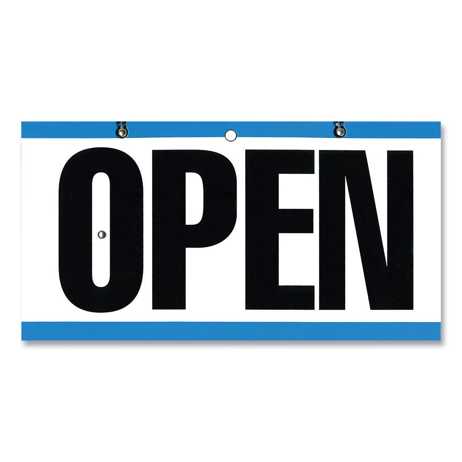 Open/Closed Outdoor Sign, 11.6 x 6, Blue/White/Black